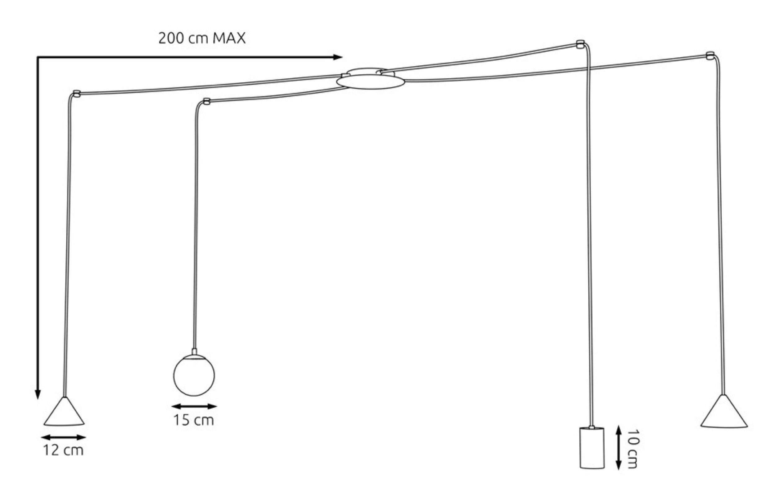 Lampa sufitowa Fuji x4 czarna