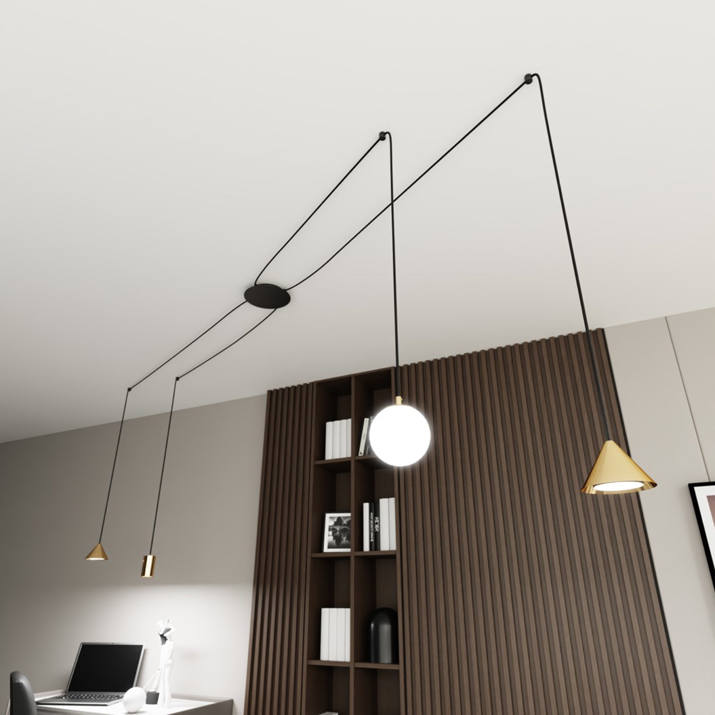Lampa sufitowa Fuji x4 złota