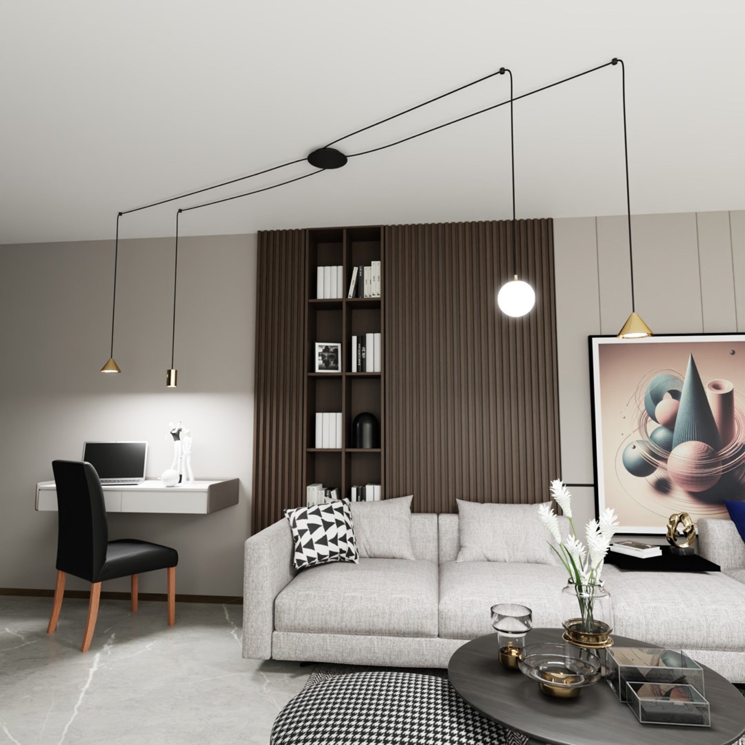 Lampa sufitowa Fuji x4 złota