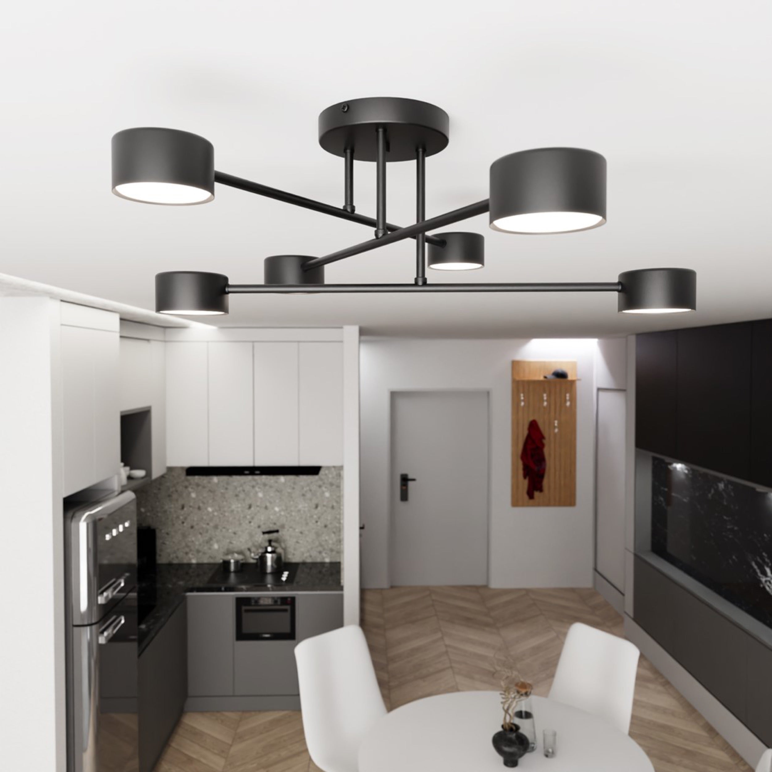 Lampa sufitowa Hallo x6 czarna