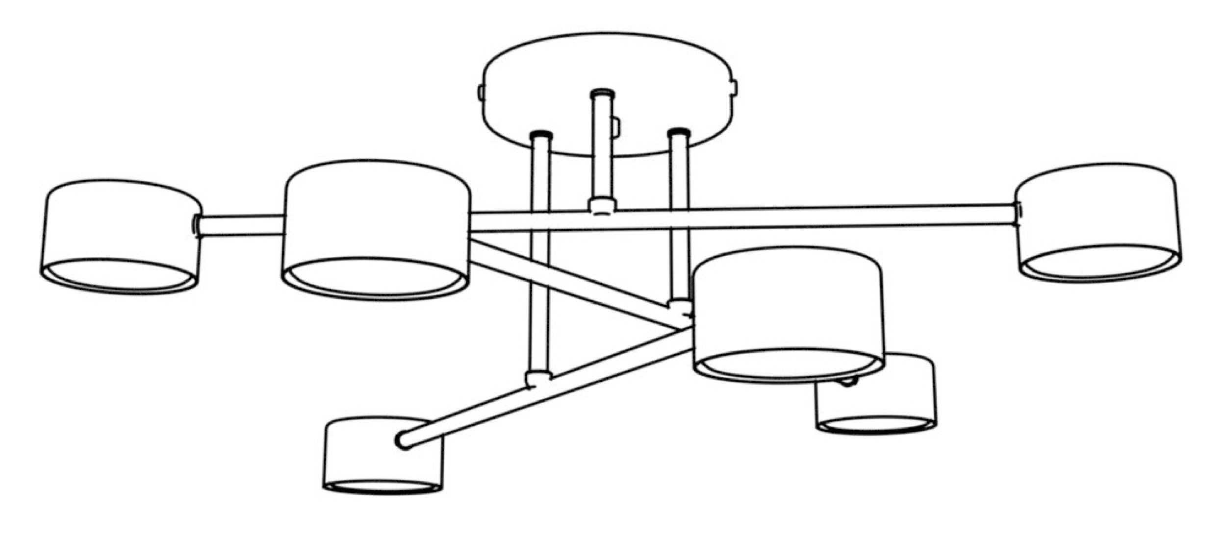 Lampa sufitowa Hallo x6 biała