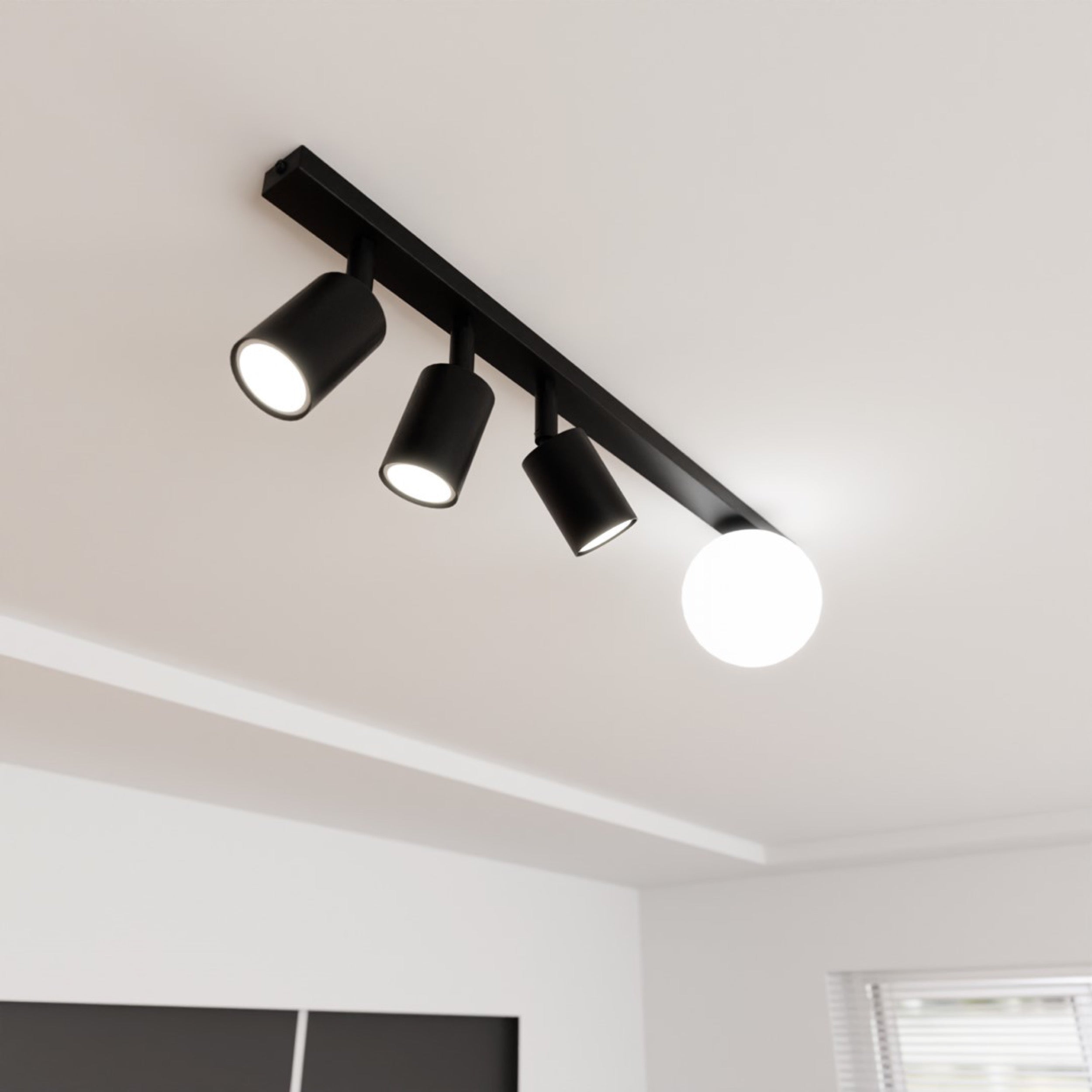 Lampa sufitowa Baster x4 czarna