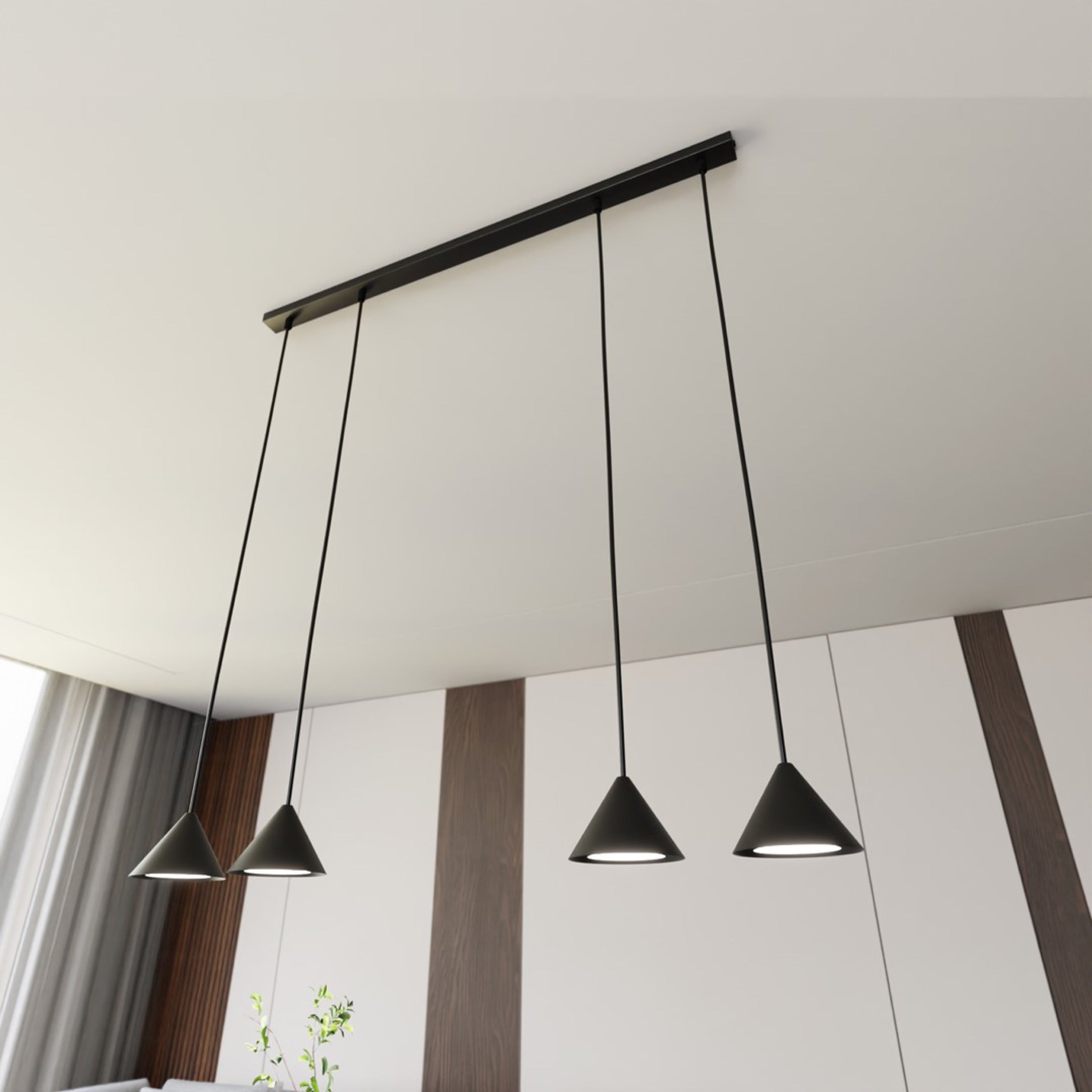 Lampa sufitowa Elit II x4 czarna