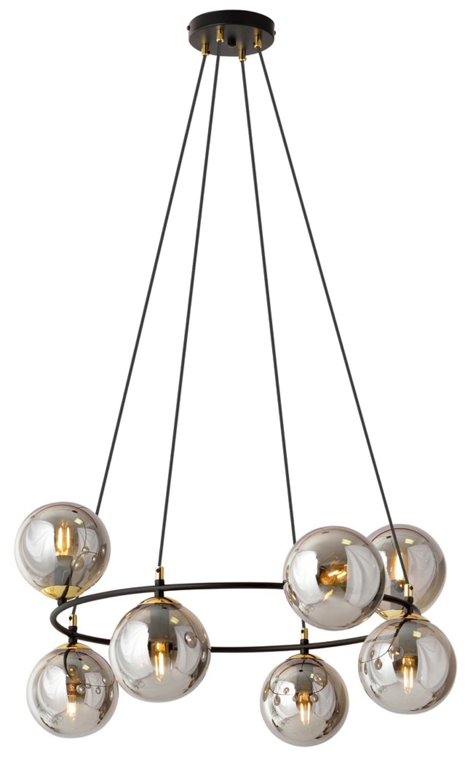Lampa sufitowa Azura x8 czarno-szara