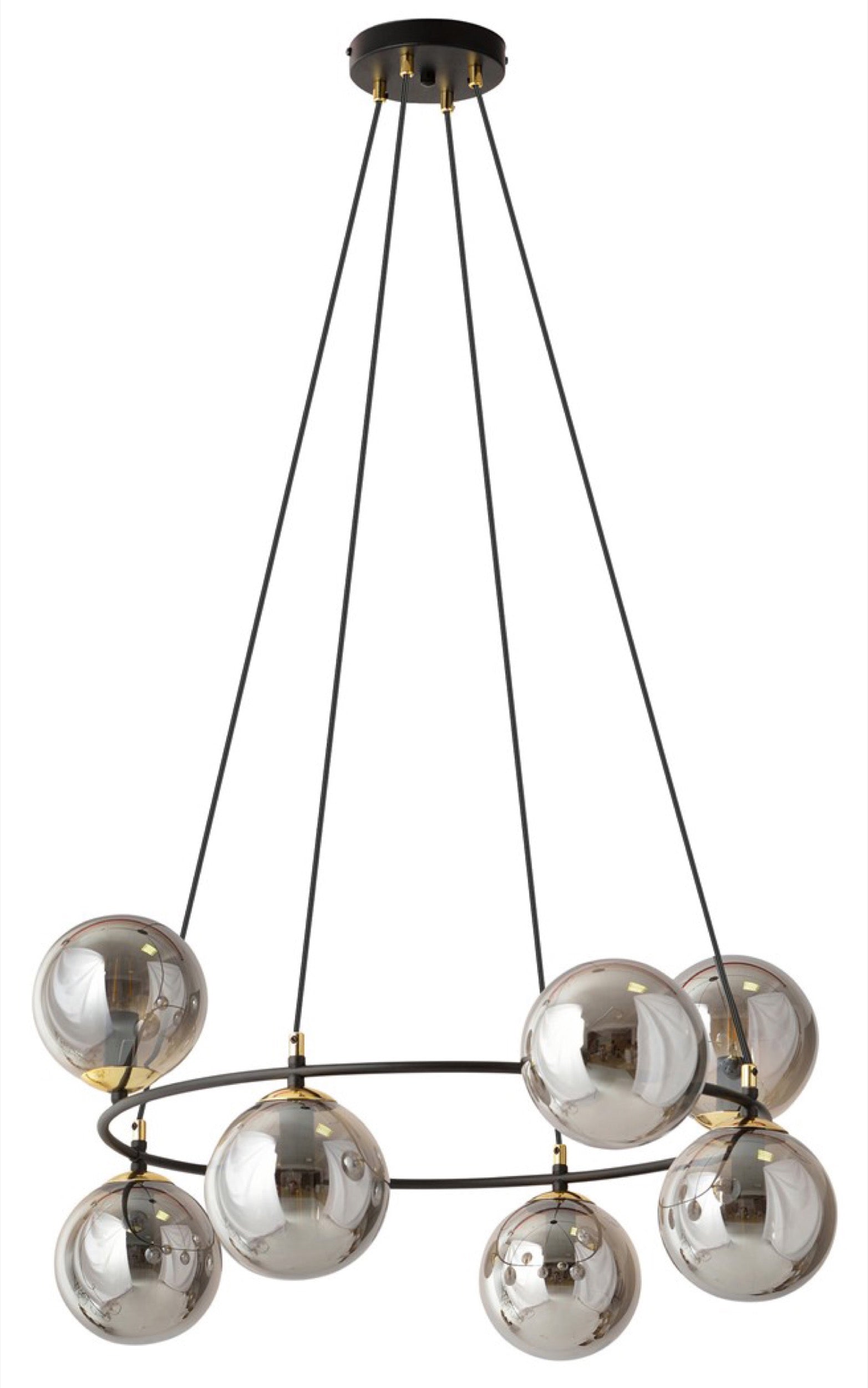 Lampa sufitowa Azura x8 czarno-szara