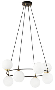 Lampa sufitowa Azura x8 czarno-biała