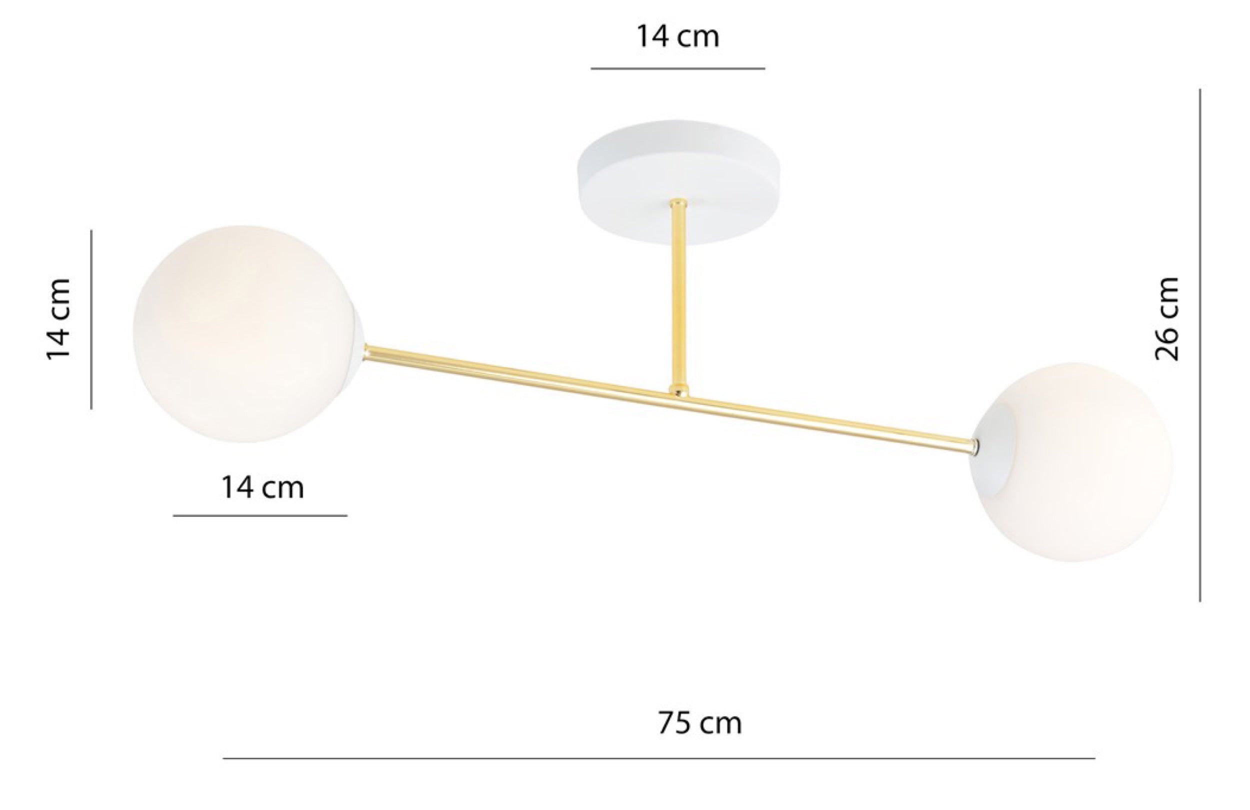 Lampa sufitowa Magnum x2 biało-złota