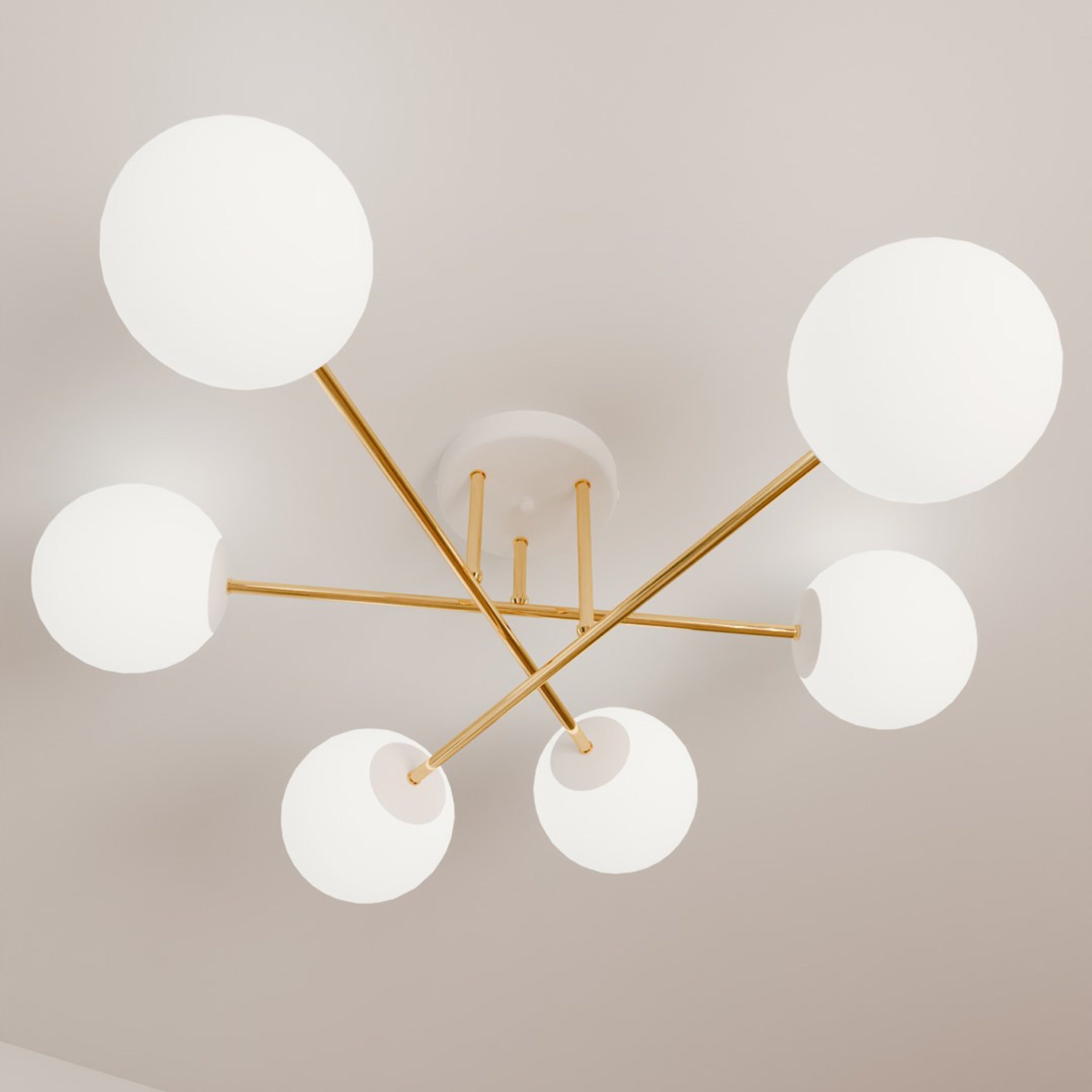 Lampa sufitowa Magnum x6 biało-złota
