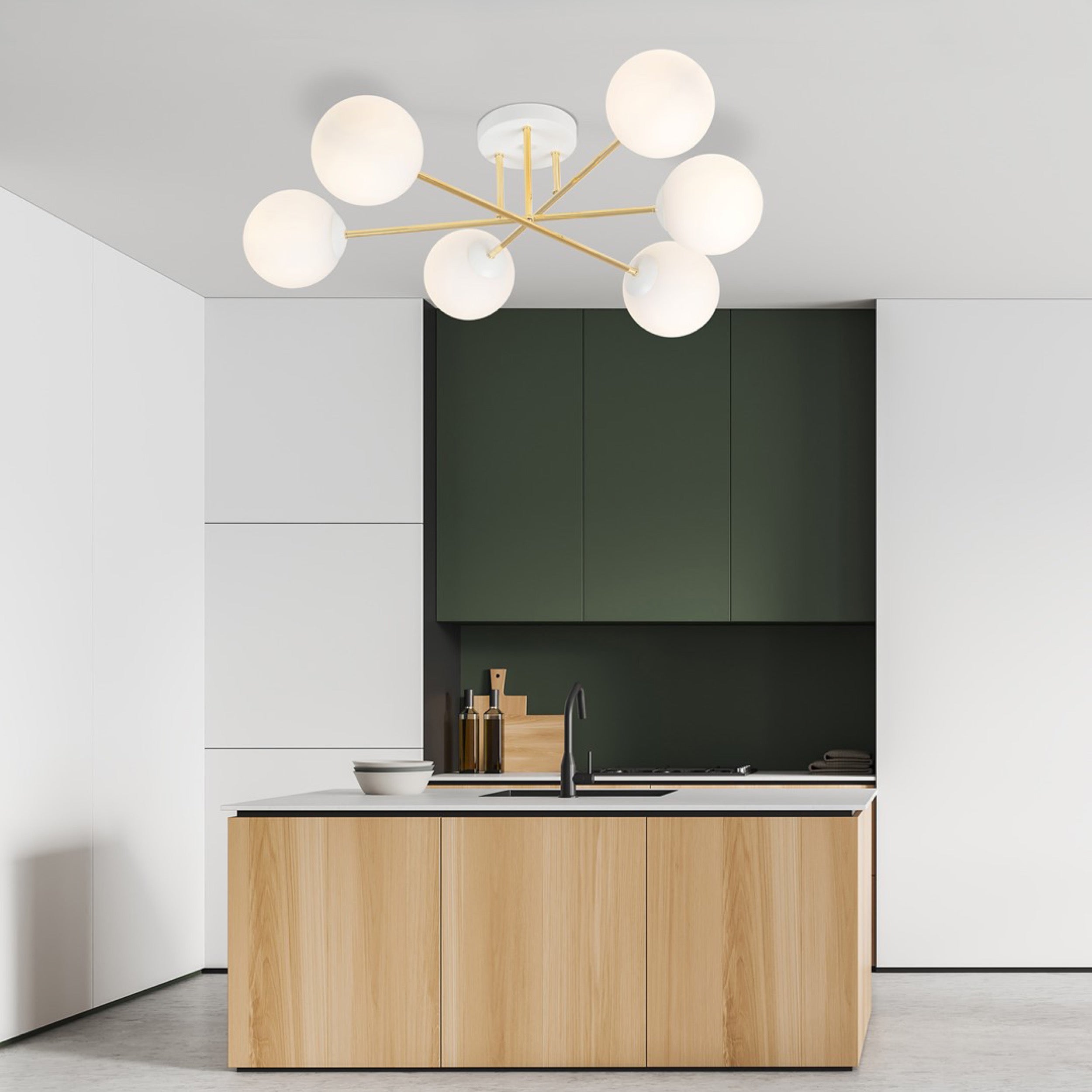 Lampa sufitowa Magnum x6 biało-złota