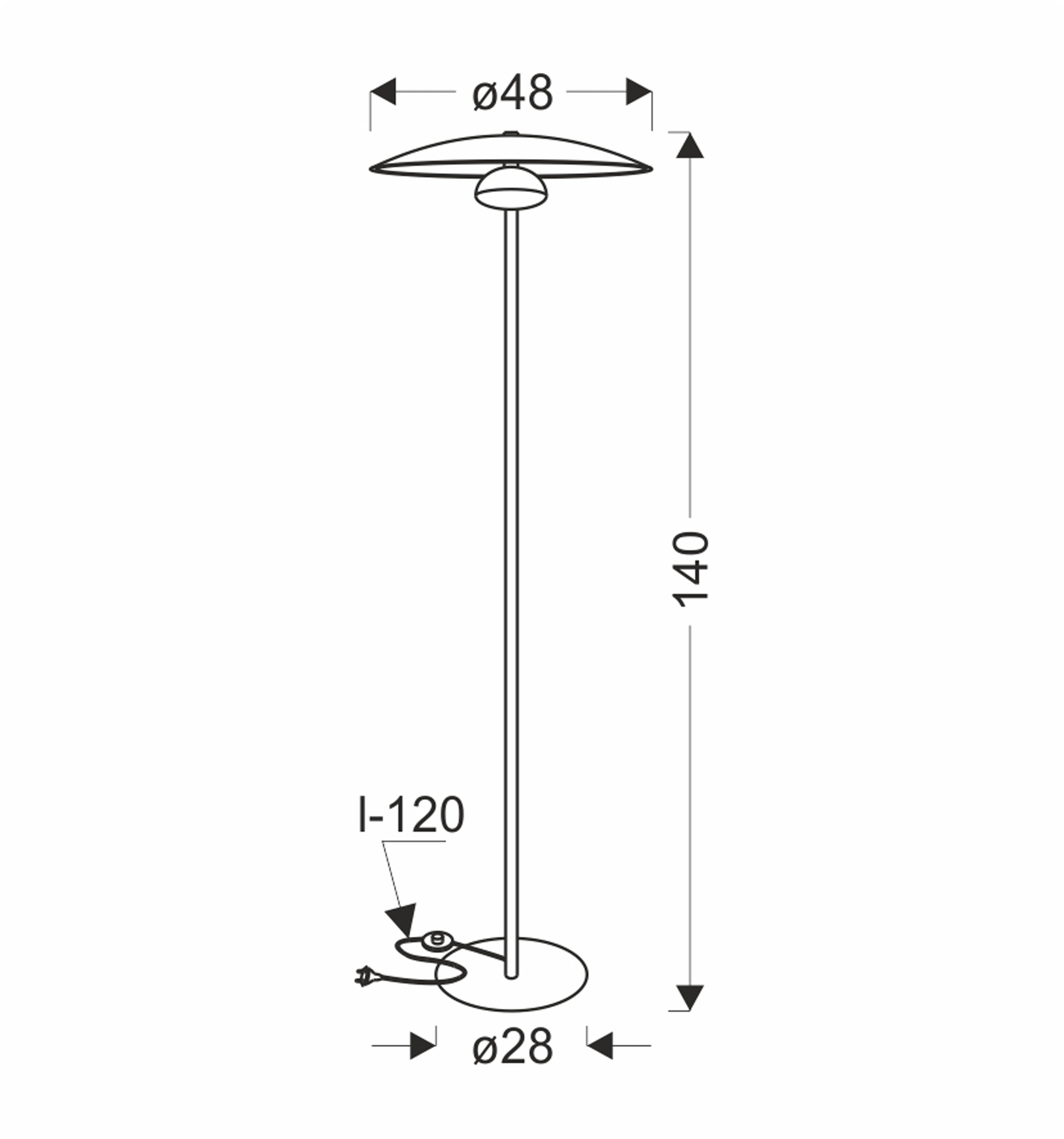Lampa Podłogowa LED Lund 140 cm biała