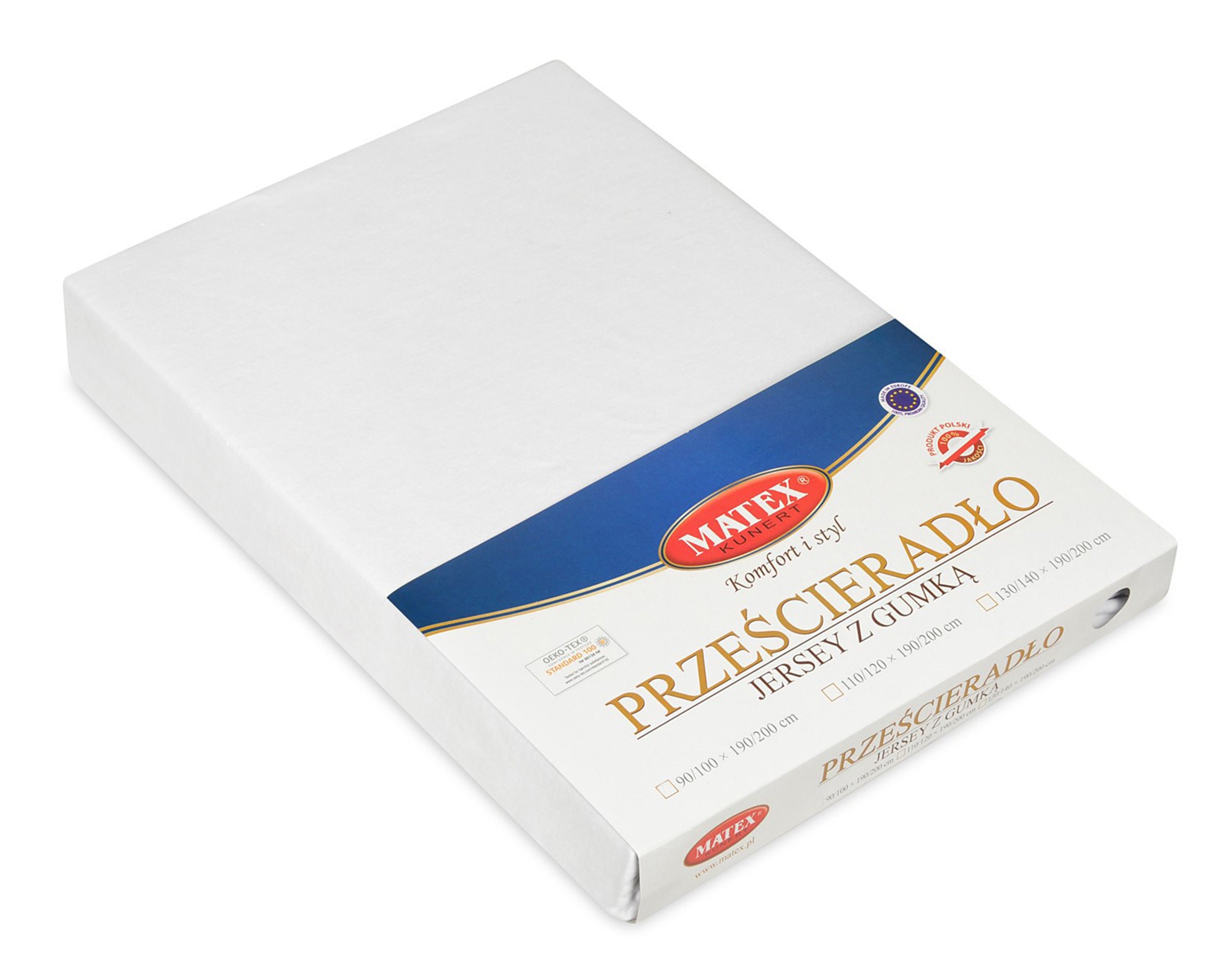Prześcieradło jersey Herrent z gumą na materac 200x90 cm białe