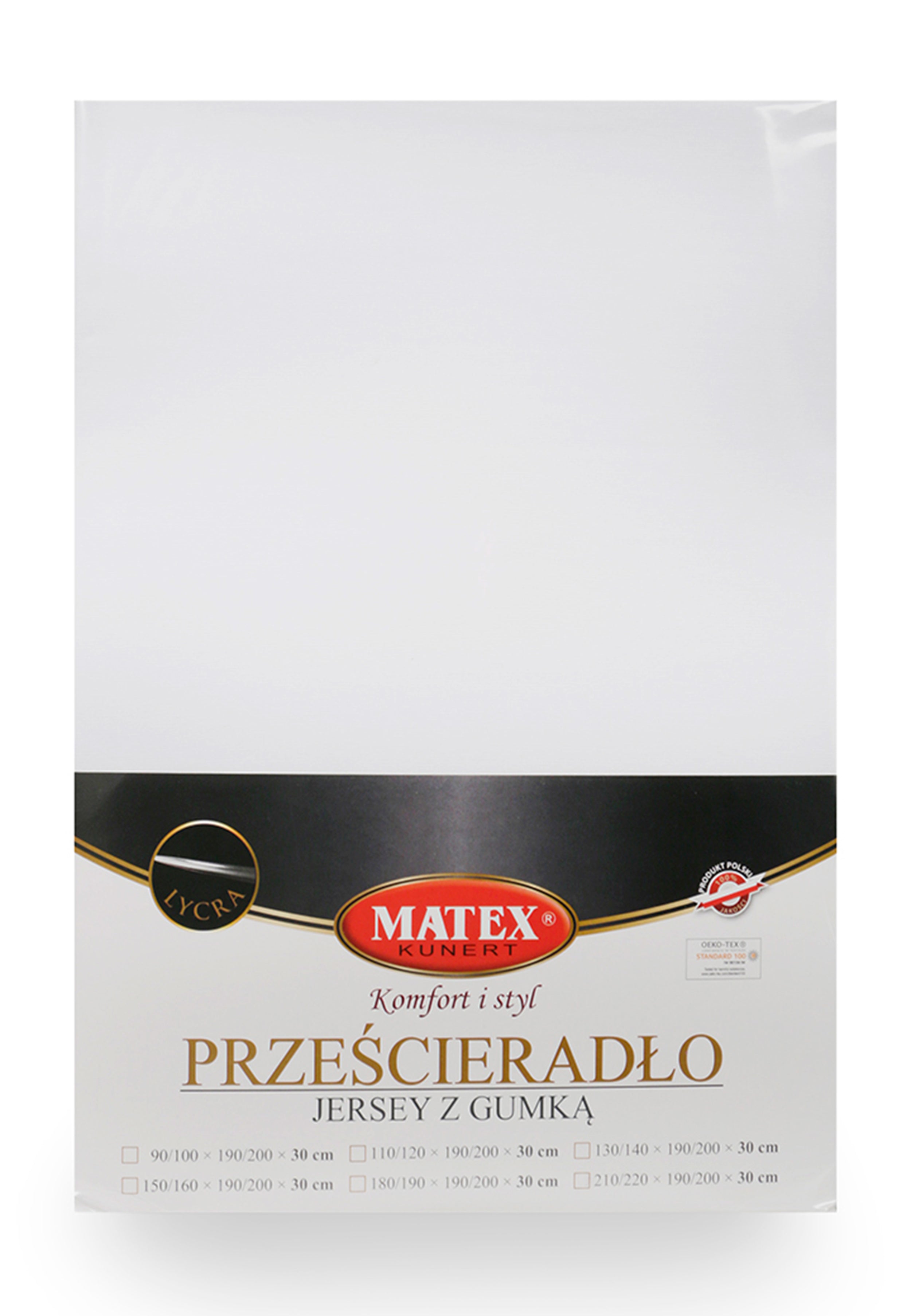 Prześcieradło jersey z lycrą Herrent z gumą na materac 200x180 cm białe
