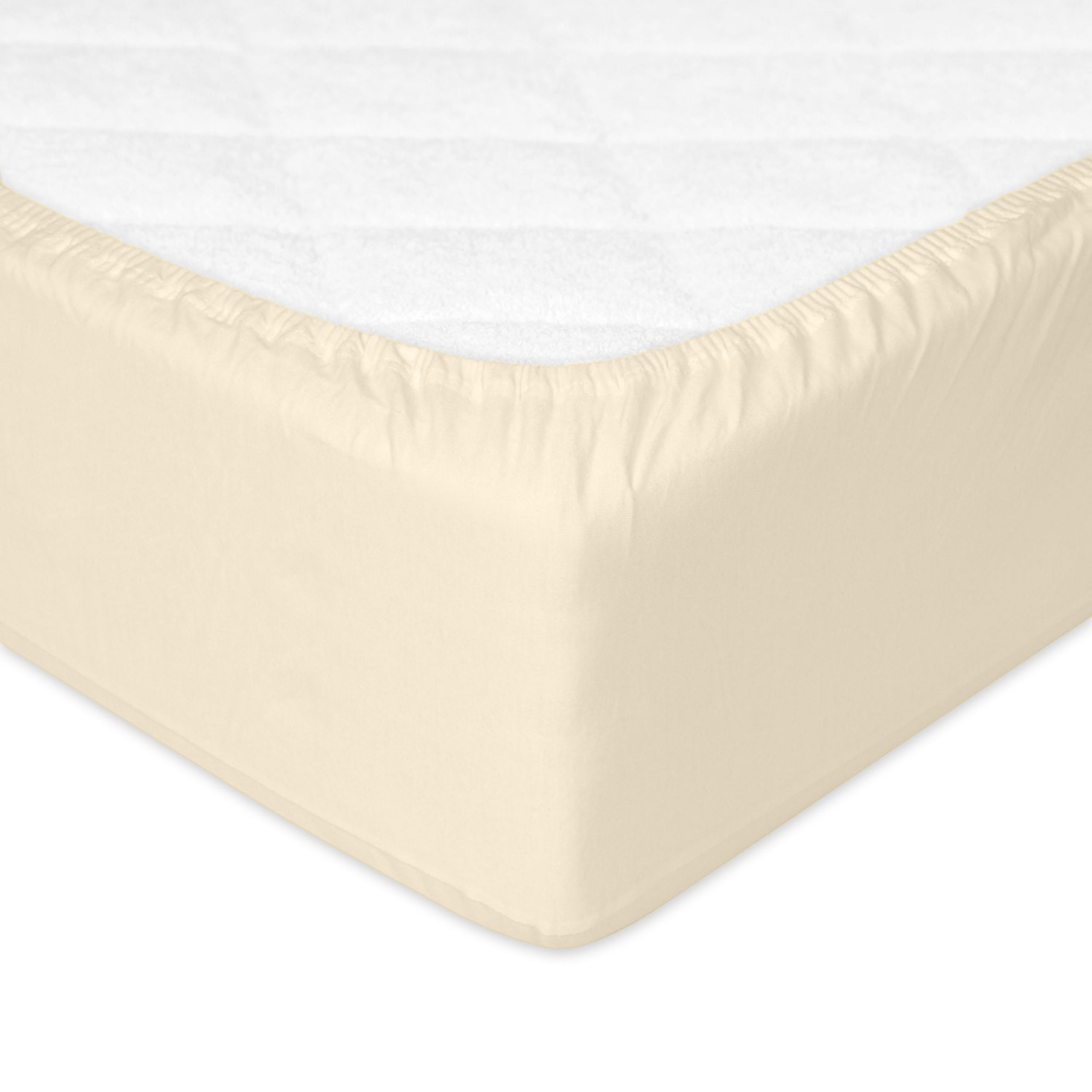 Prześcieradło jersey Herrent z gumą na materac 120x200 cm kremowe