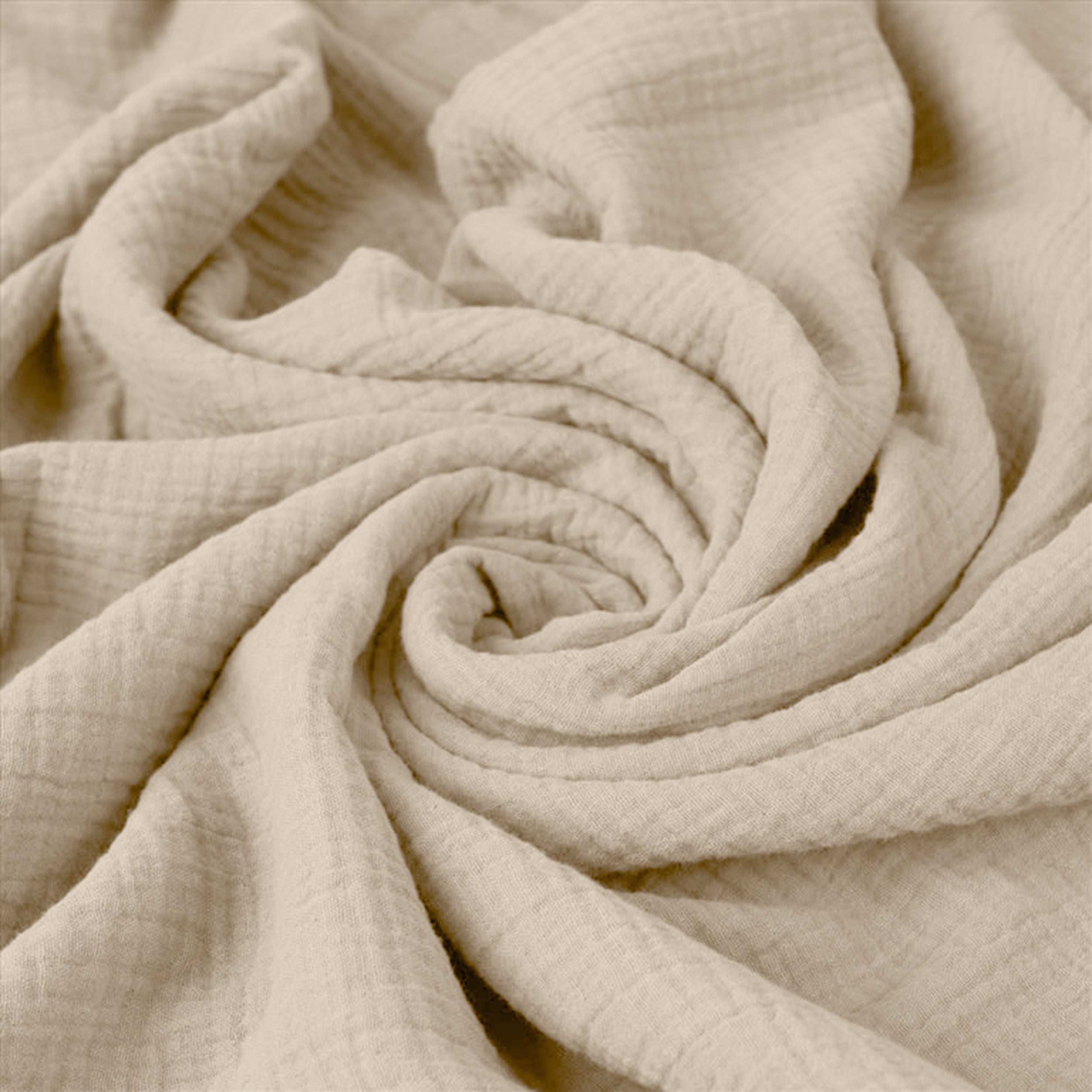 Komplet pościeli bawełnianej Muslin 200x140 cm z poszewką na poduszkę 80x70 cm beżowa