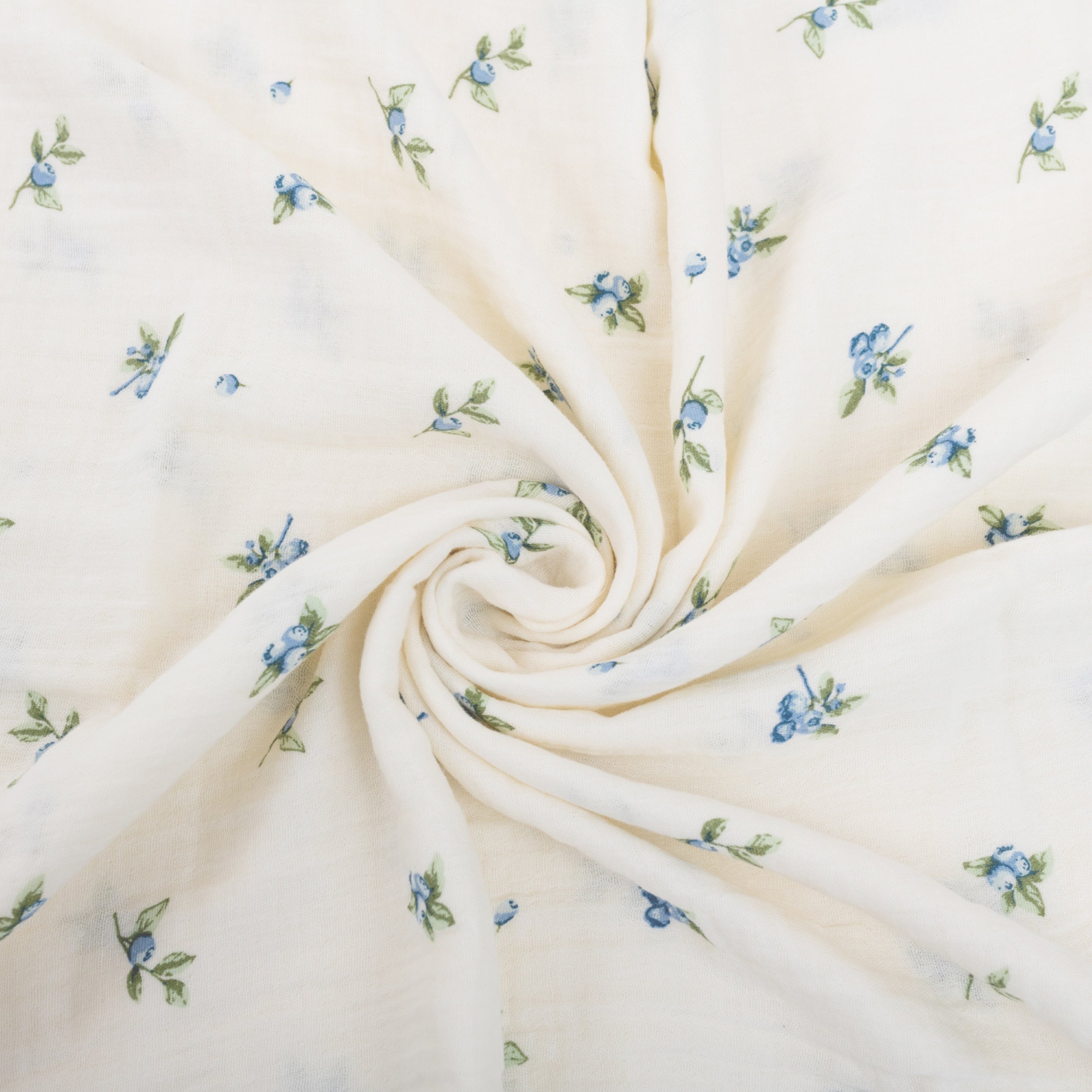 Komplet pościeli bawełnianej Muslin biała w jagody 160x200 cm z dwiema poszewkami na poduszkę 70x80 cm