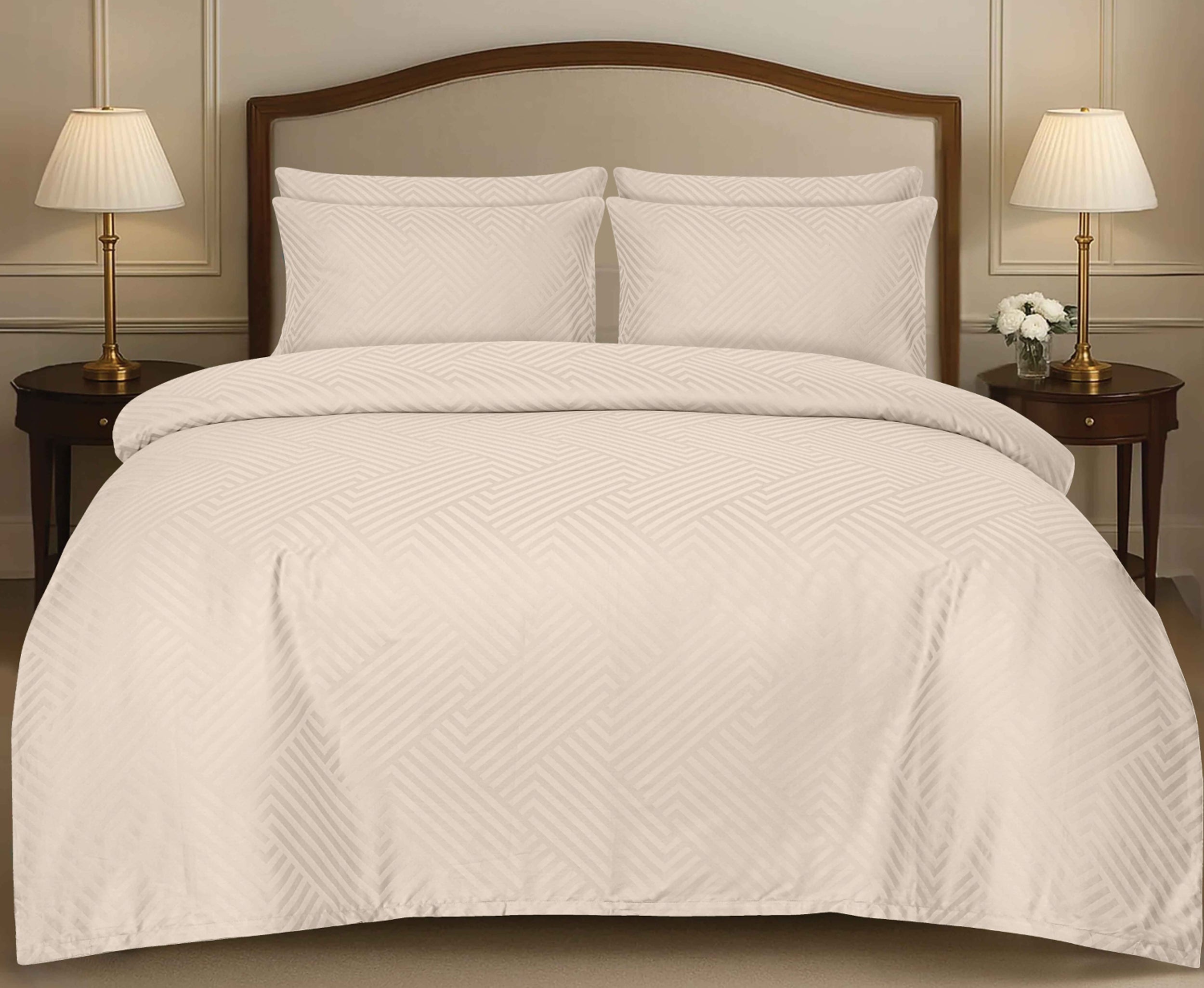 Komplet pościeli z adamaszku Altasoma 140x200 z poszewką na poduszkę 70x90 cm ivory
