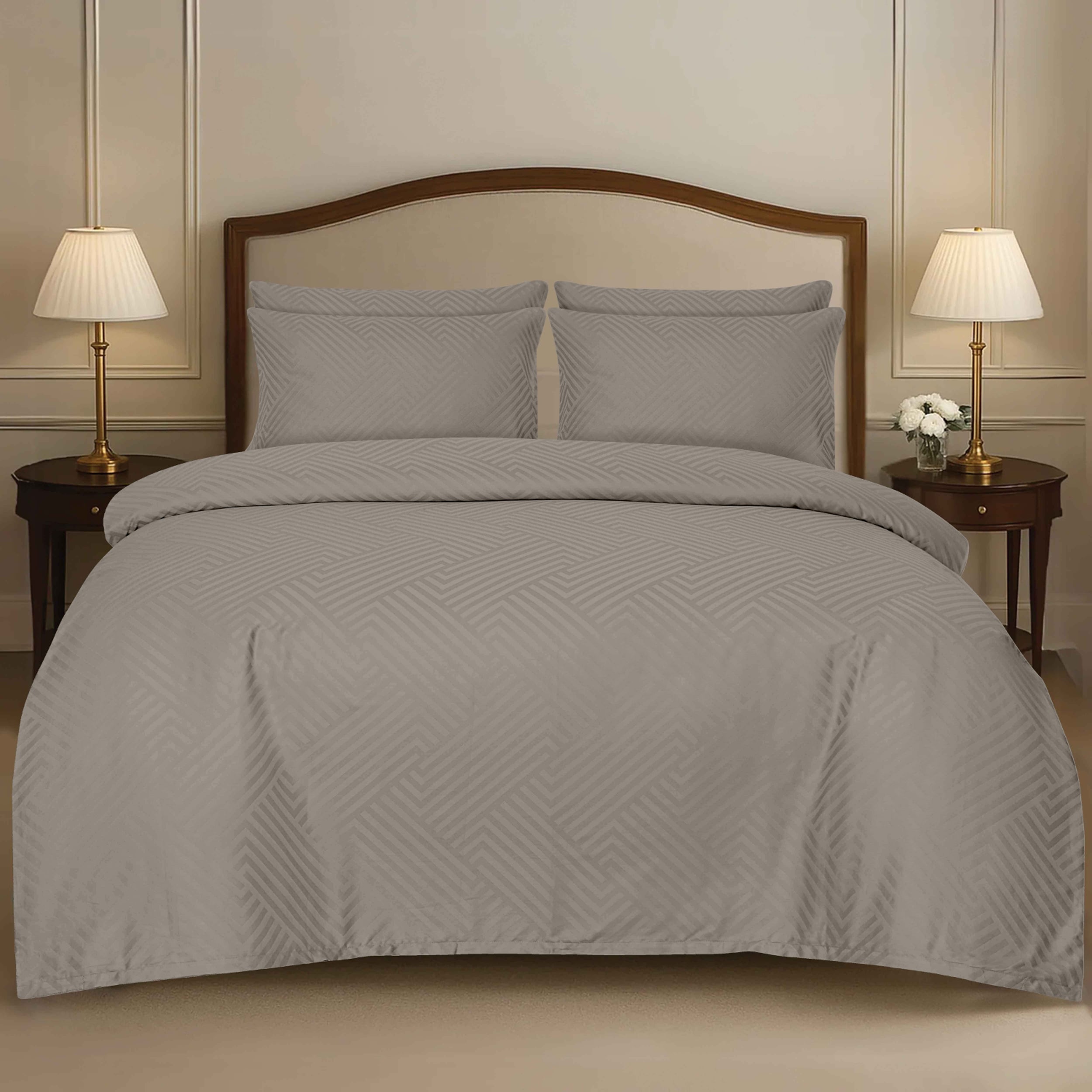 Komplet pościeli z adamaszku Altasoma 140x200 z poszewką na poduszkę 70x90 cm taupe