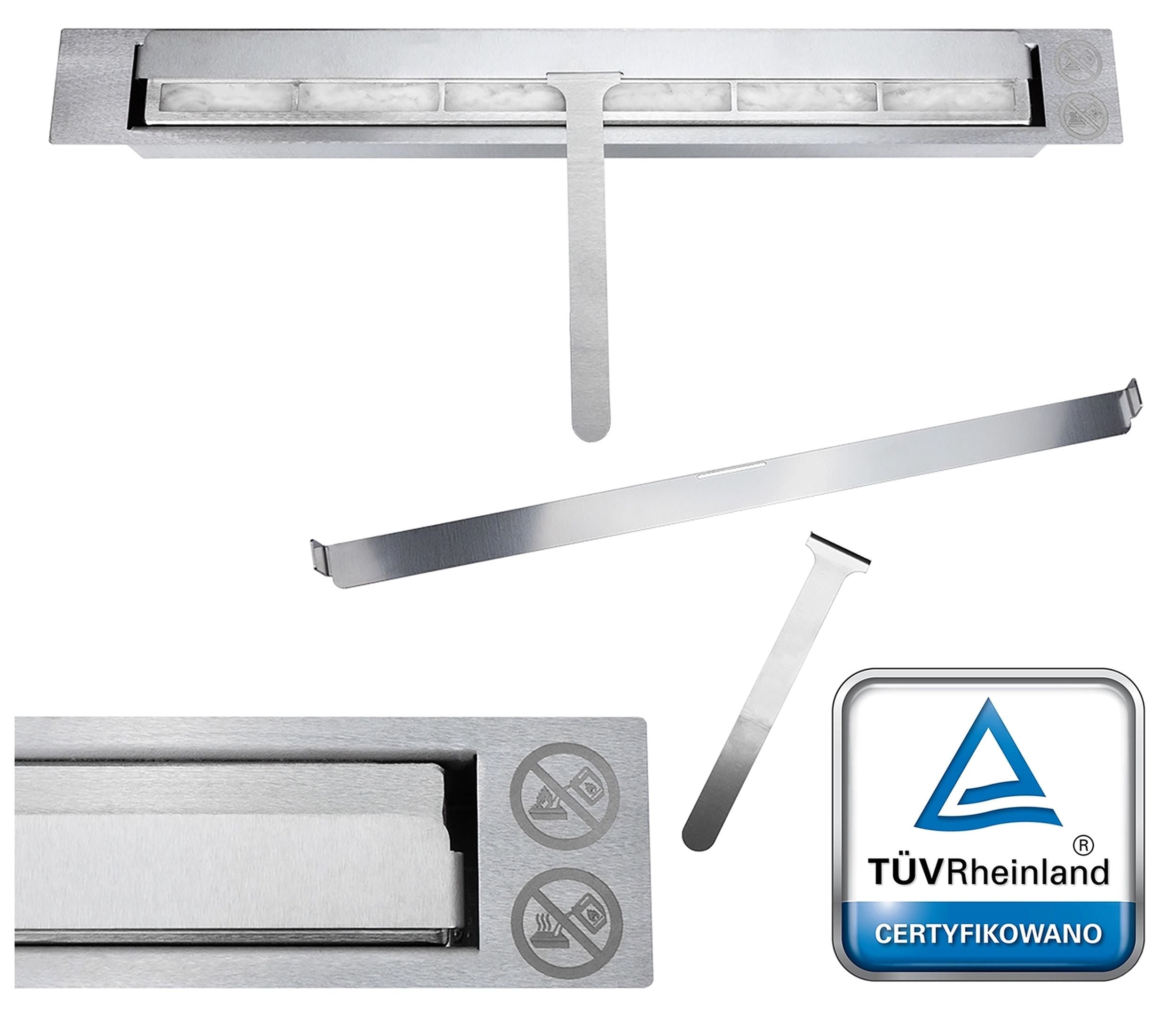 Biokominek Maltern 90x40 cm SLIM czarny strukturalny z certyfikatem TÜV