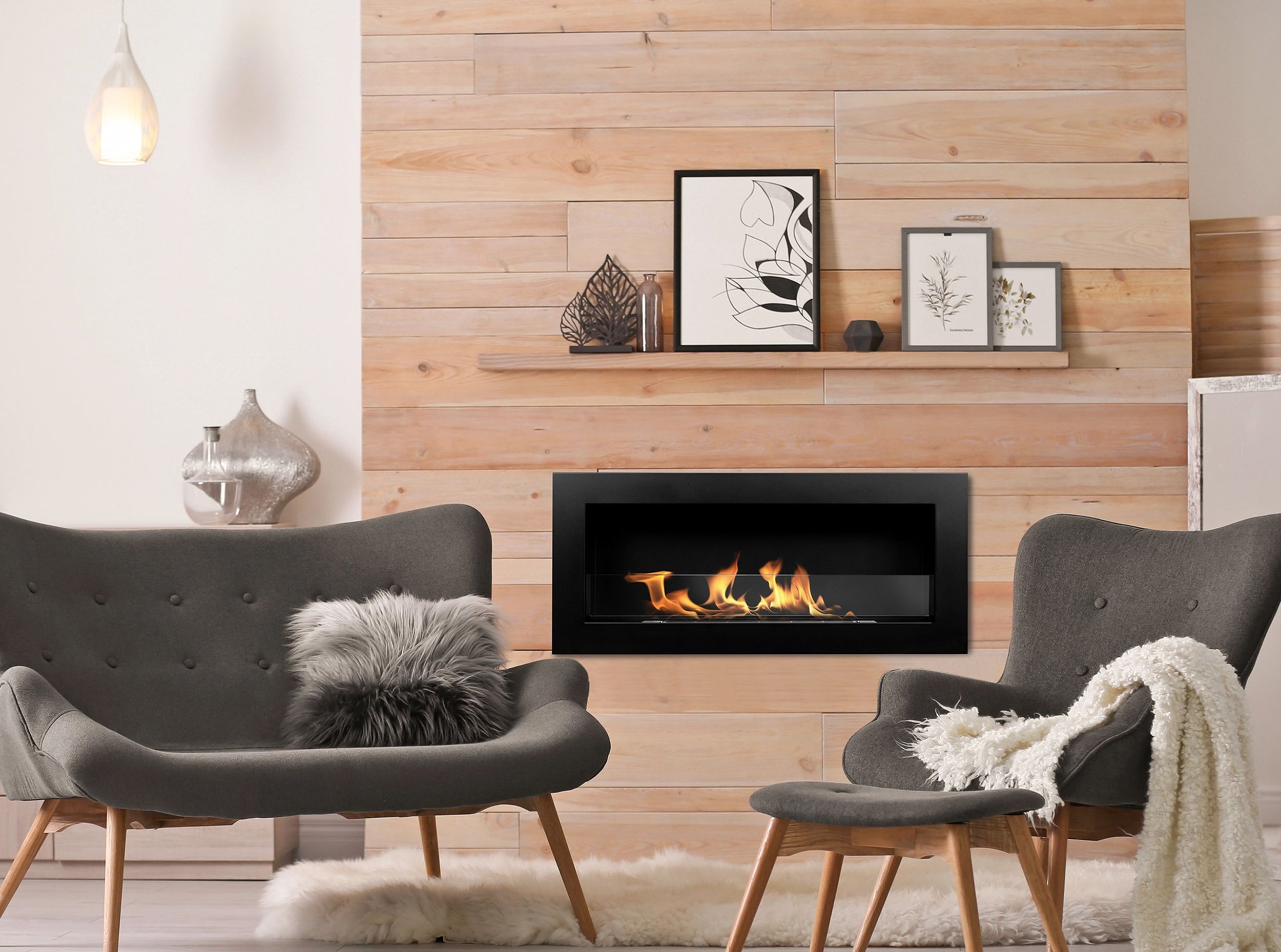 Biokominek Maltern 90x40 cm SLIM czarny strukturalny z certyfikatem TÜV