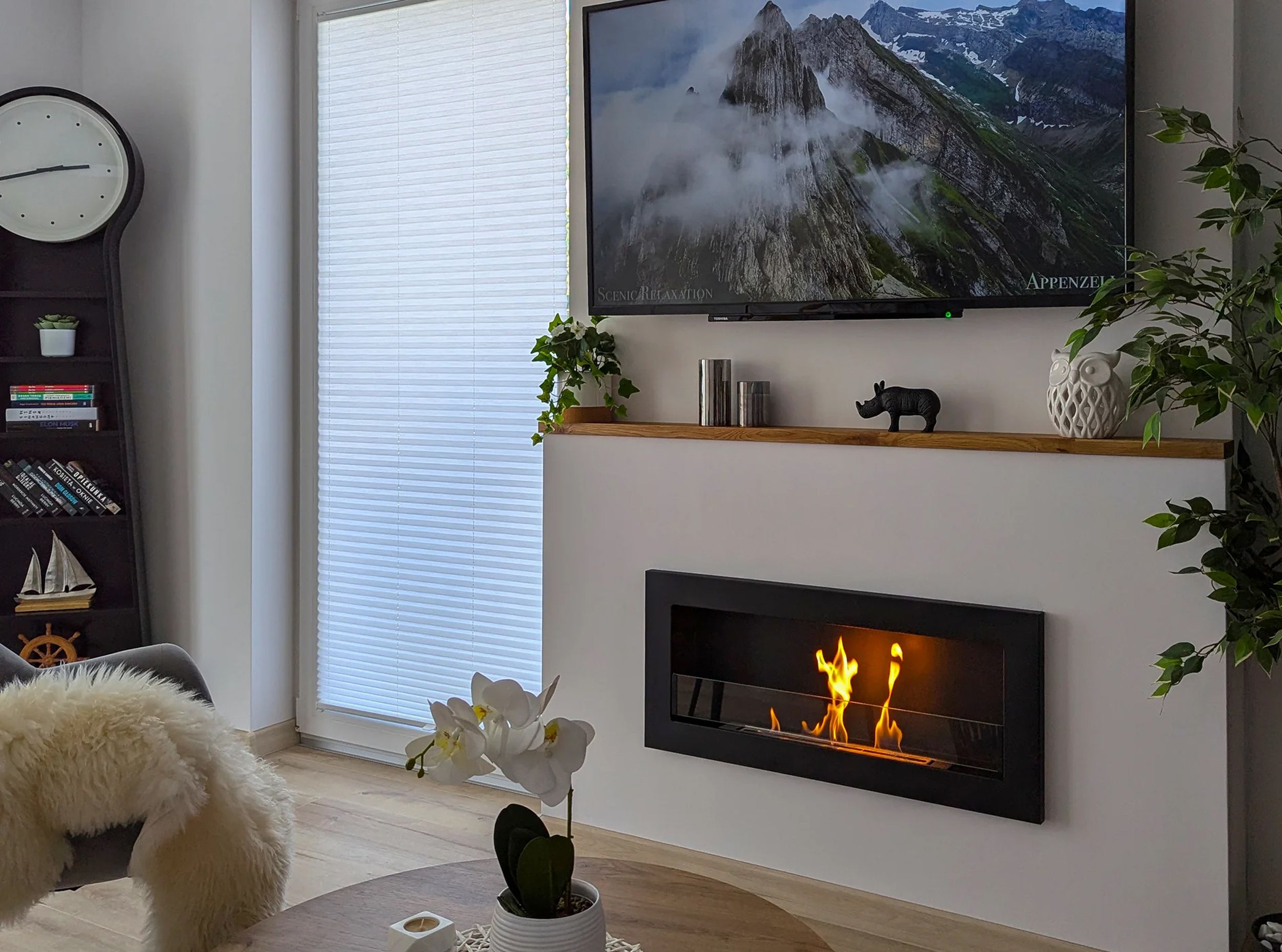 Biokominek Maltern 90x40 cm SLIM czarny strukturalny z certyfikatem TÜV