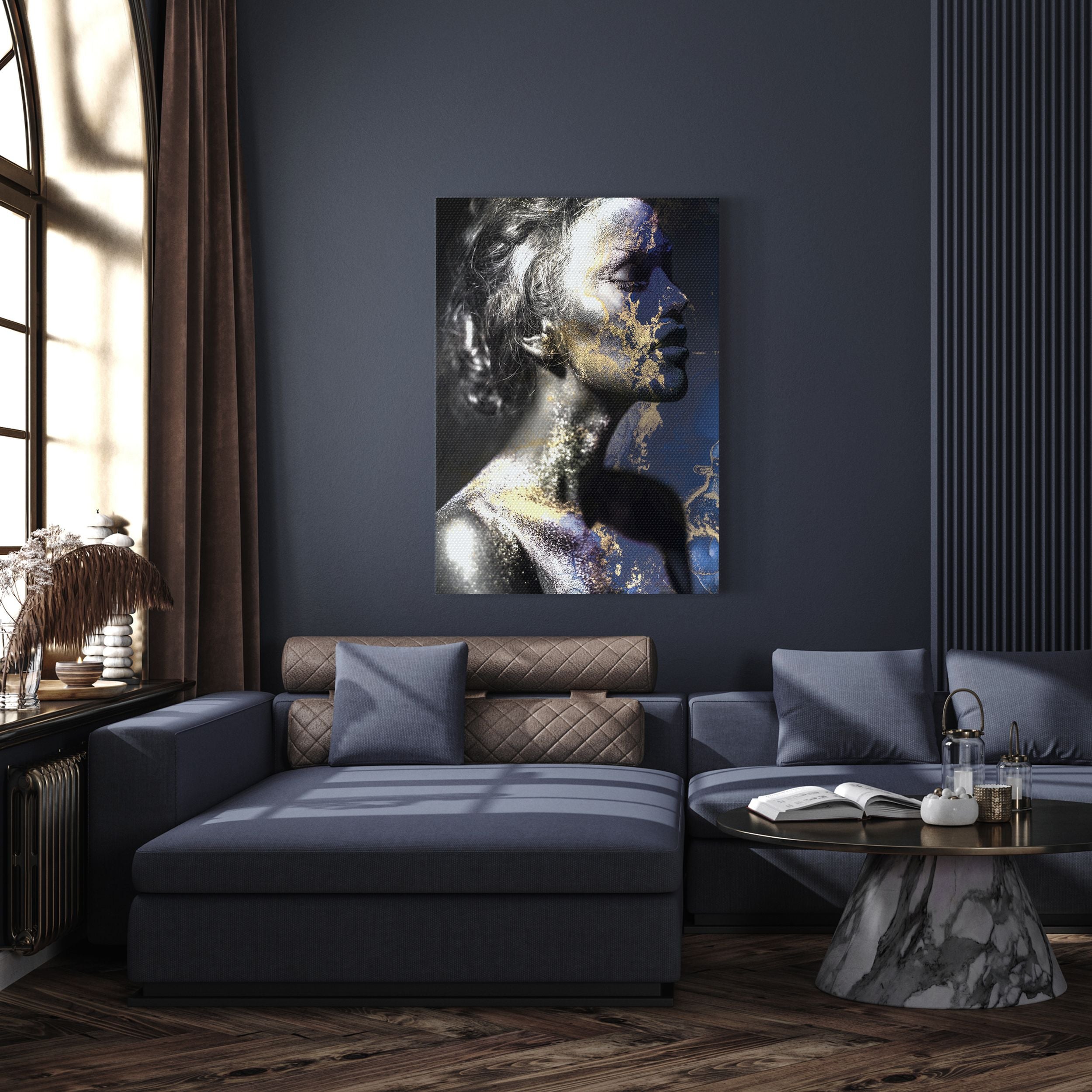 Obraz Silver 100x70 cm szaro-złoty