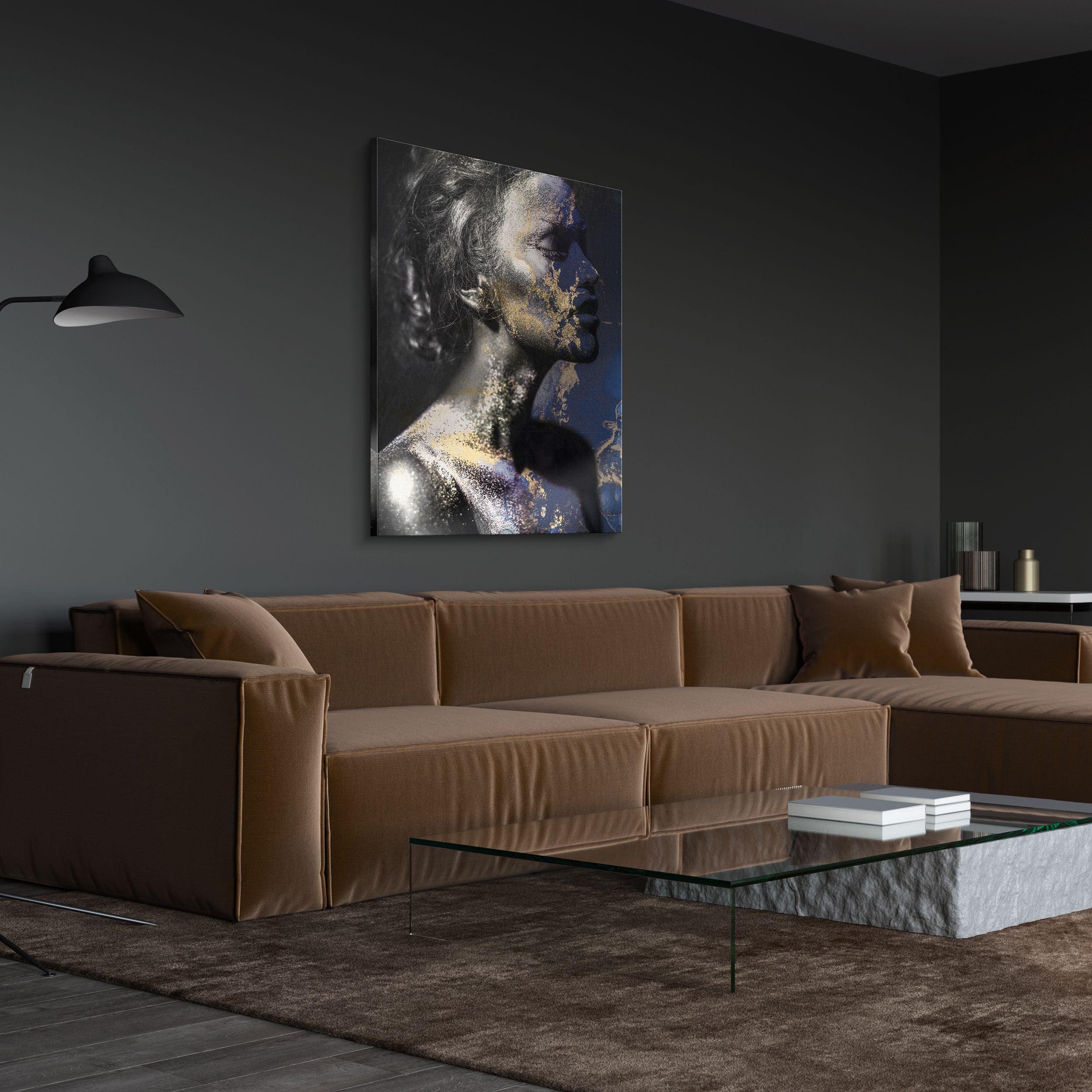 Obraz Silver 100x70 cm szaro-złoty