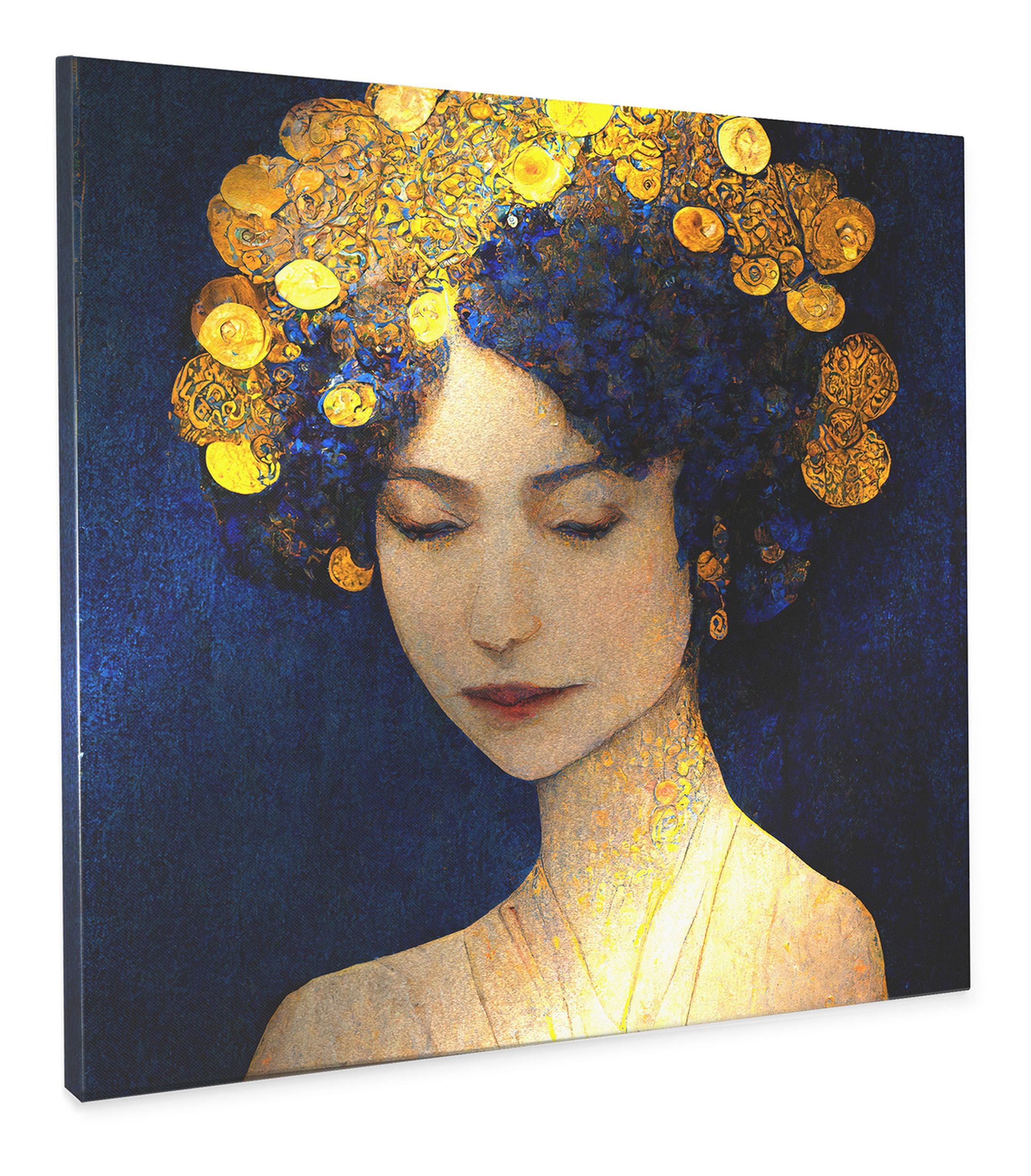 Obraz Silver 60x60 cm złoto-granatowy
