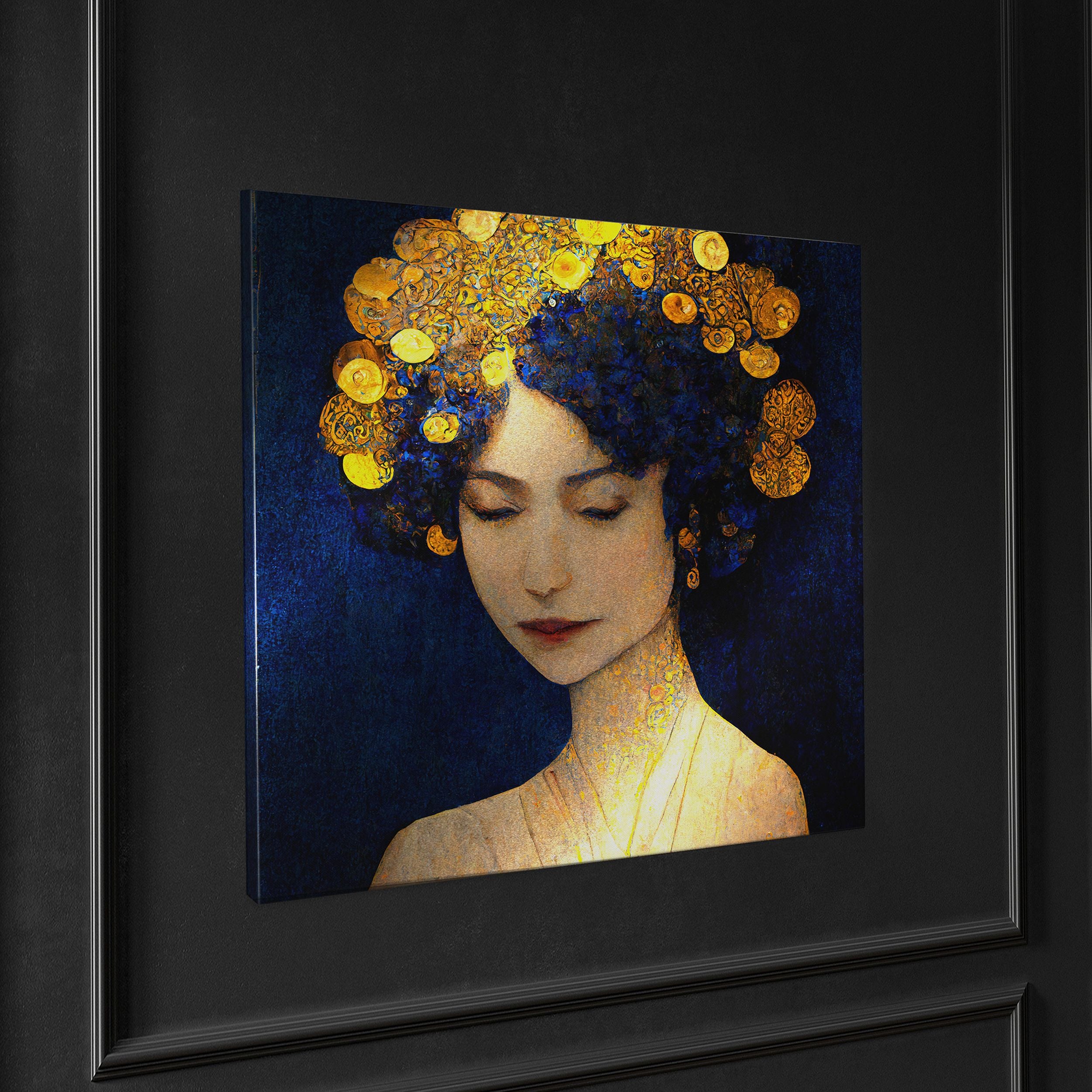 Obraz Silver 60x60 cm złoto-granatowy