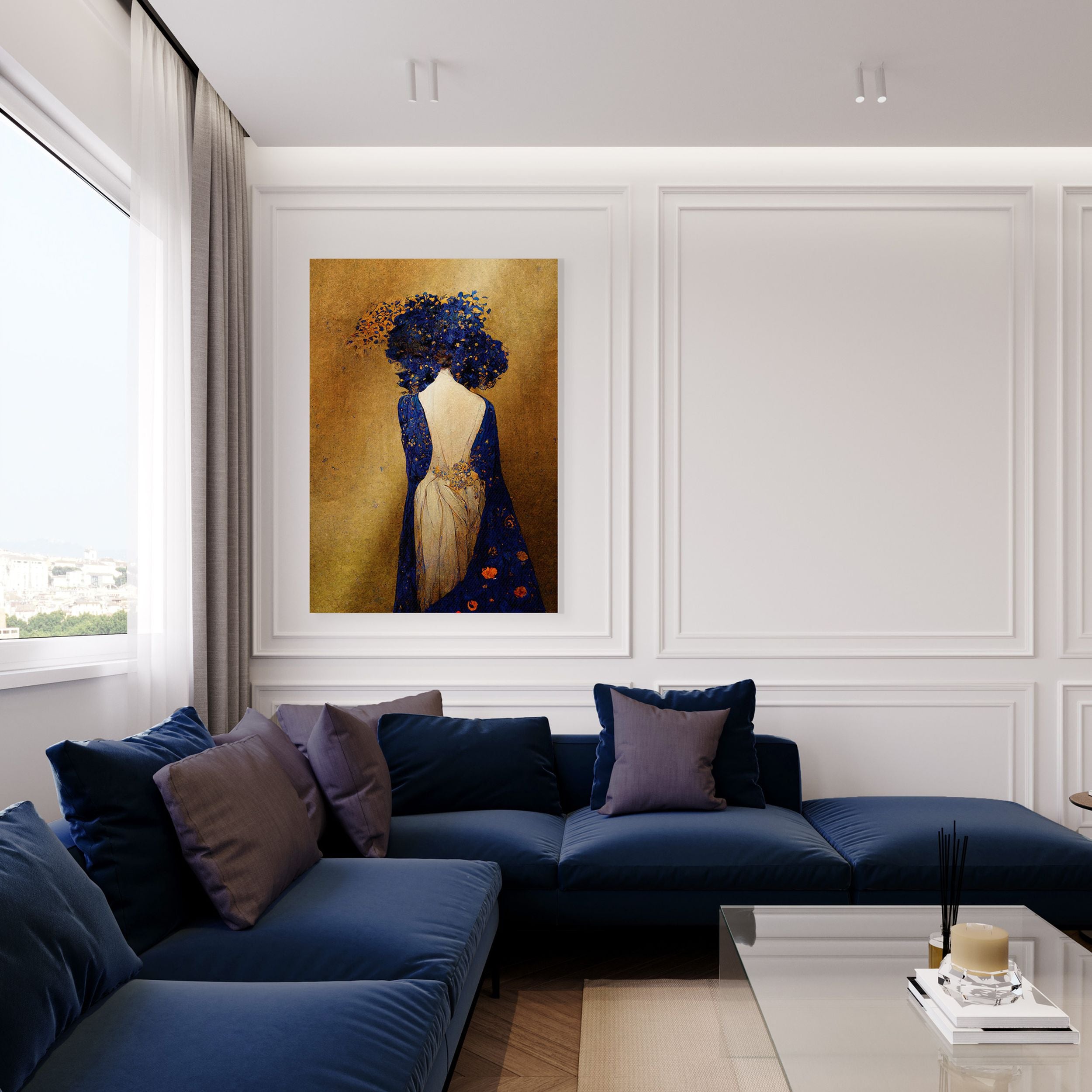 Obraz Silver 100x70 cm złoty