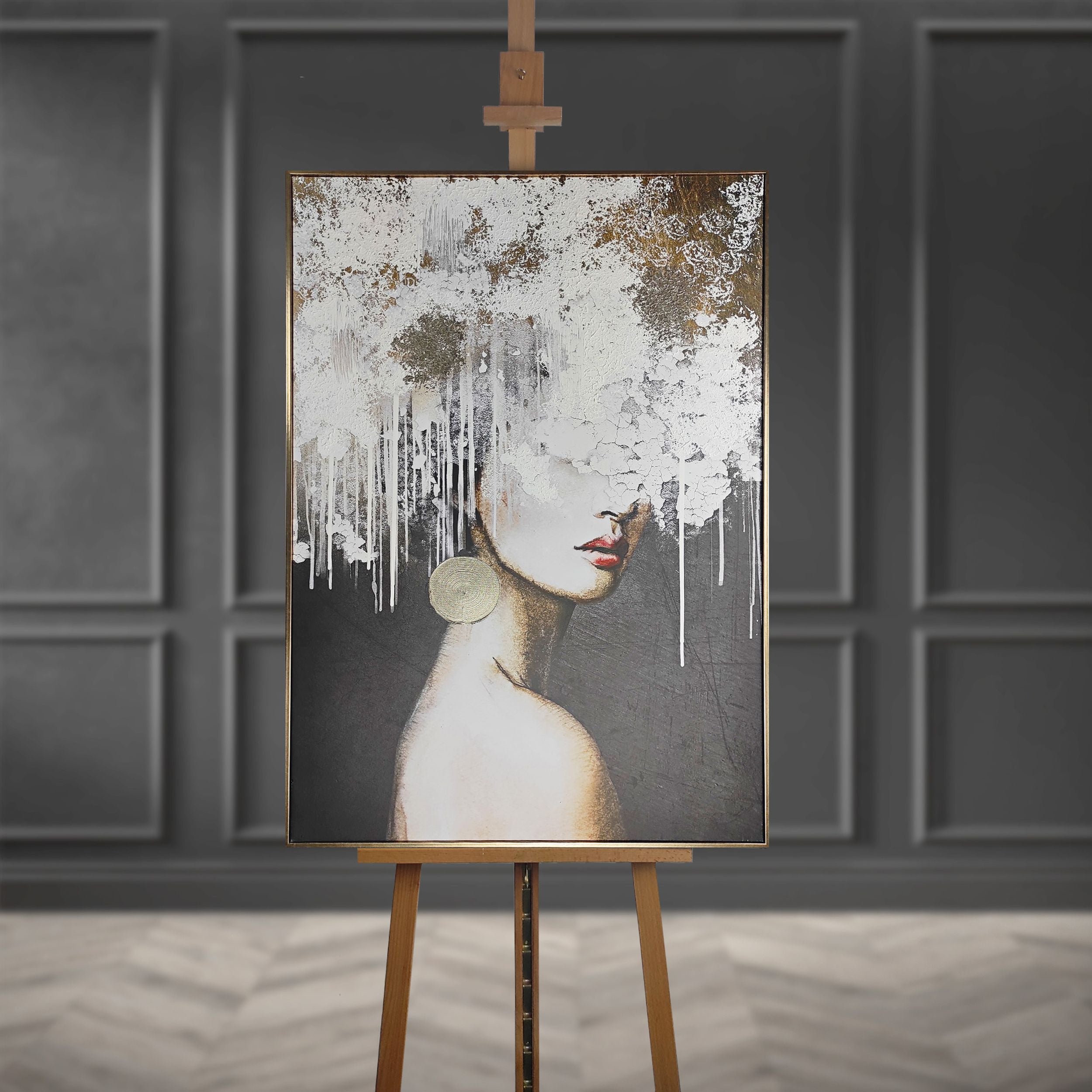 Obraz Mary 100x70 cm z ręcznie malowanymi elementami