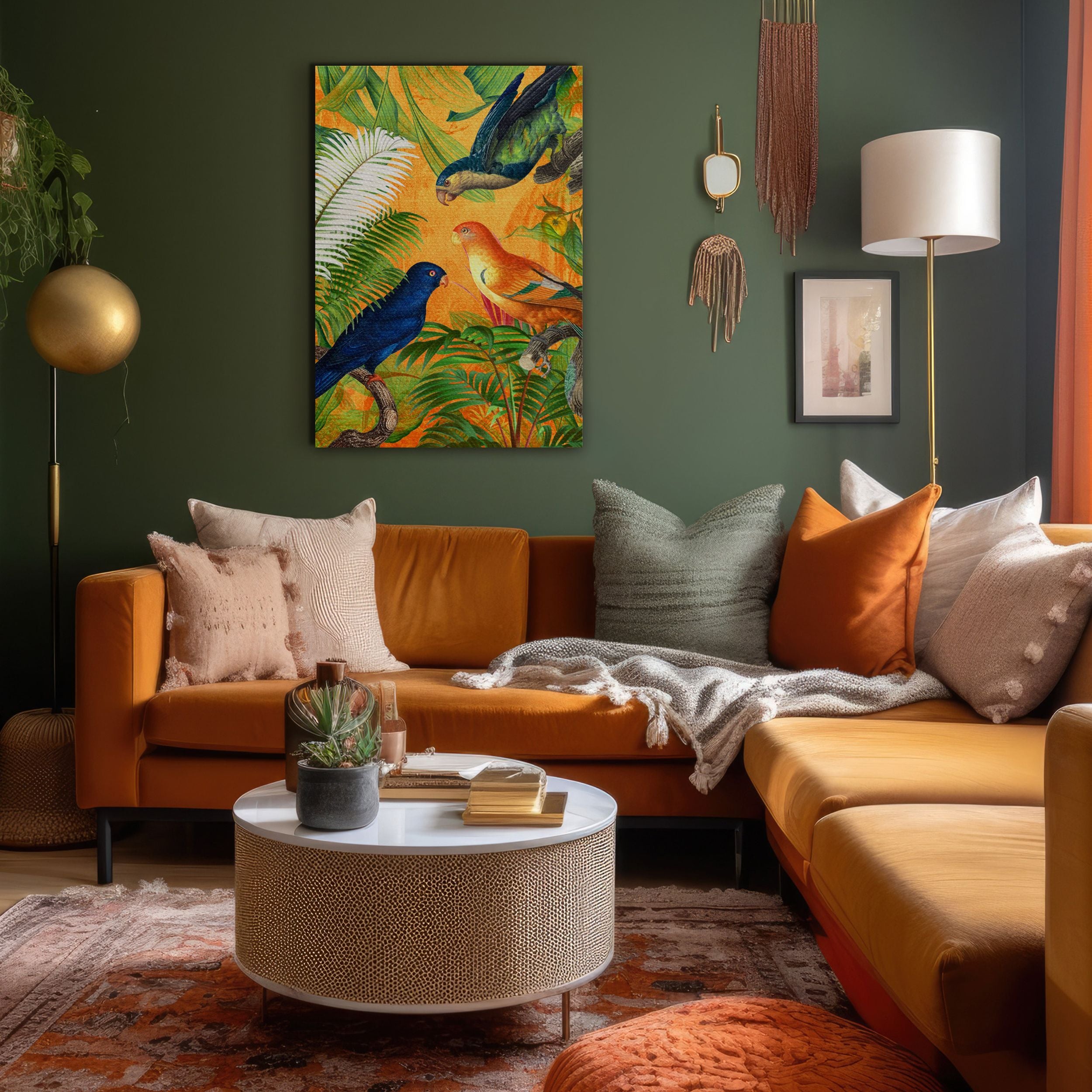 Obraz Orange Parrot 100x70 cm wielokolorowy