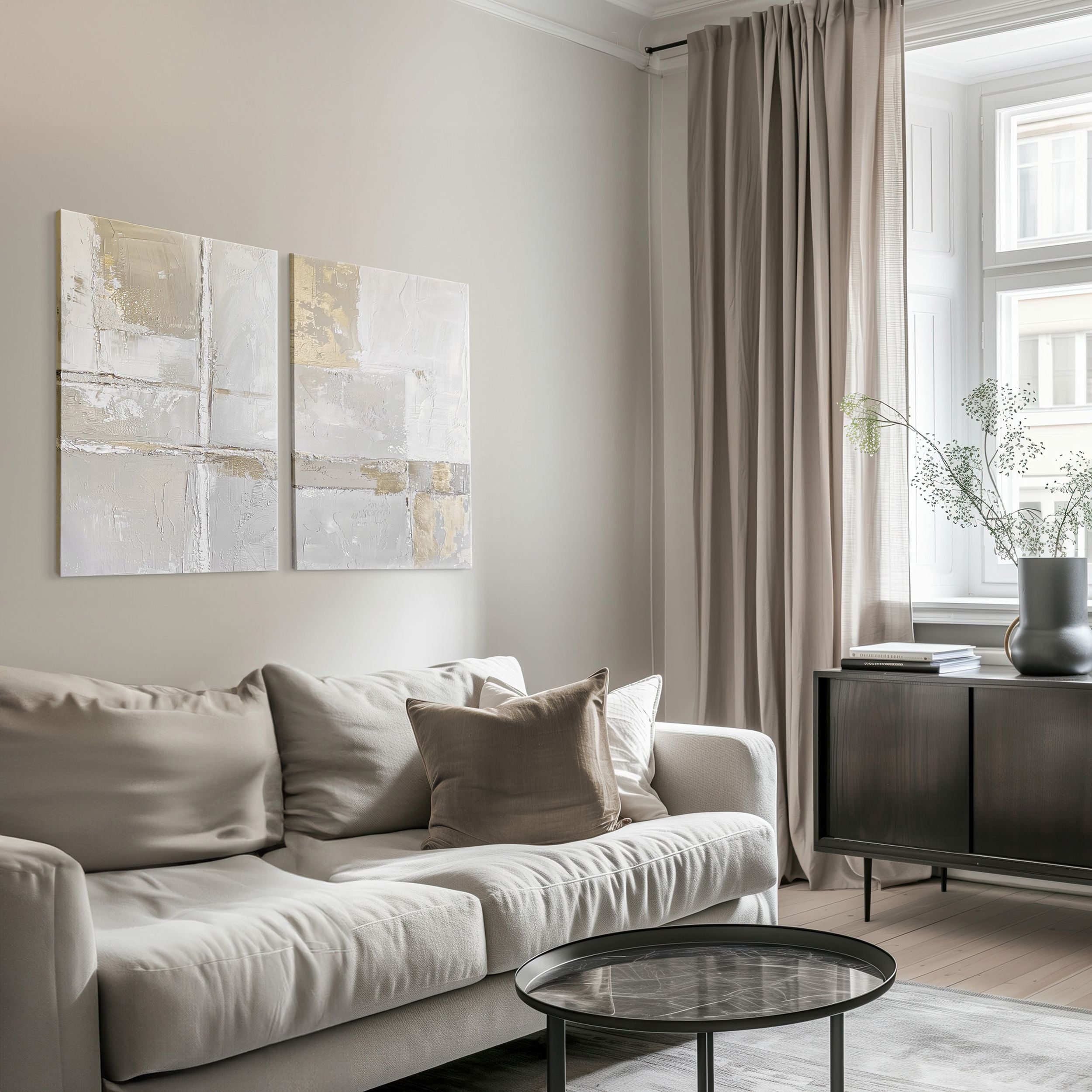 Zestaw 2 obrazów Sail 70x50 cm z ręcznie malowanymi elementami