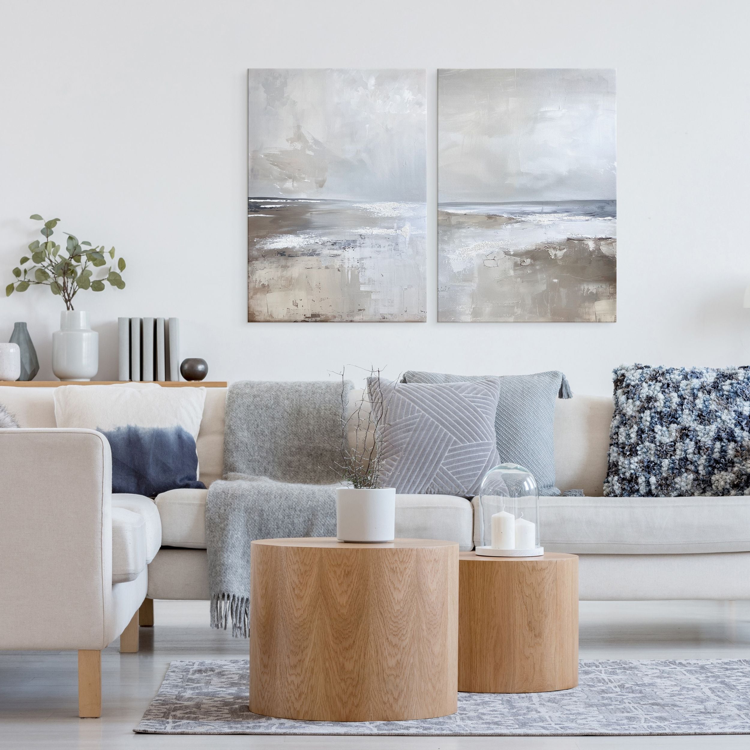 Zestaw 2 obrazów Breeze 70x50 cm z ręcznie malowanymi elementami