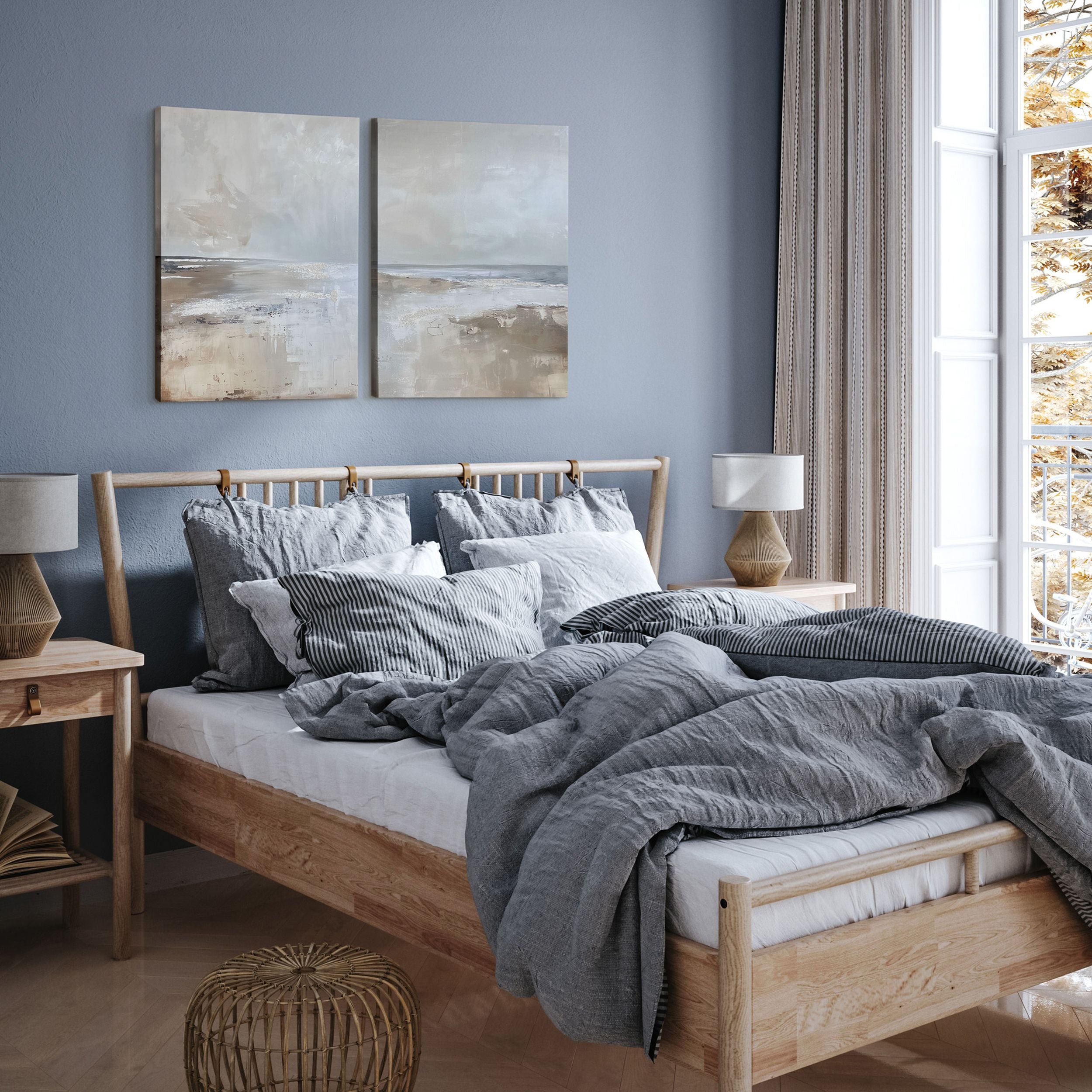 Zestaw 2 obrazów Breeze 70x50 cm z ręcznie malowanymi elementami