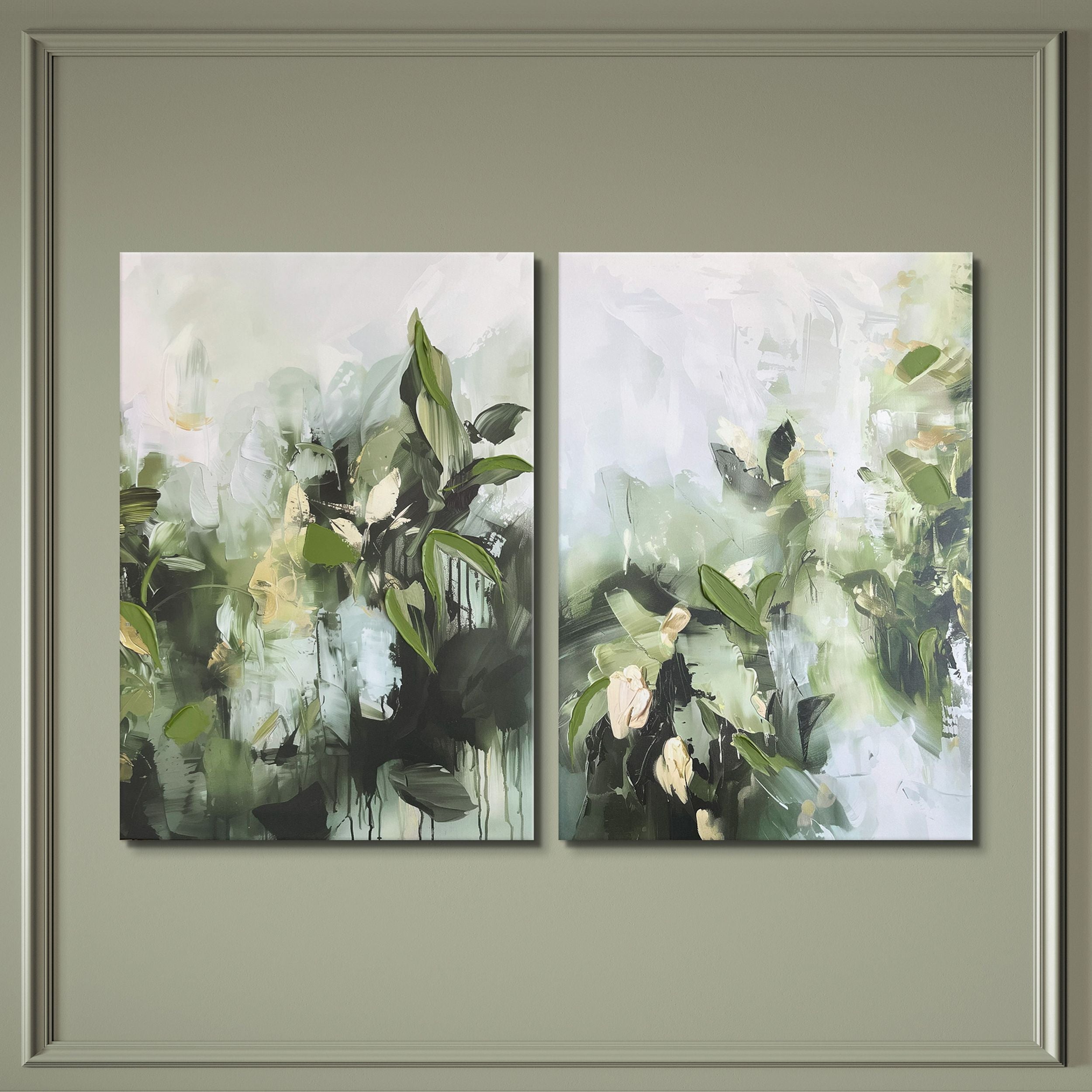 Zestaw 2 obrazów Myrtle 70x50 cm z ręcznie malowanymi elementami