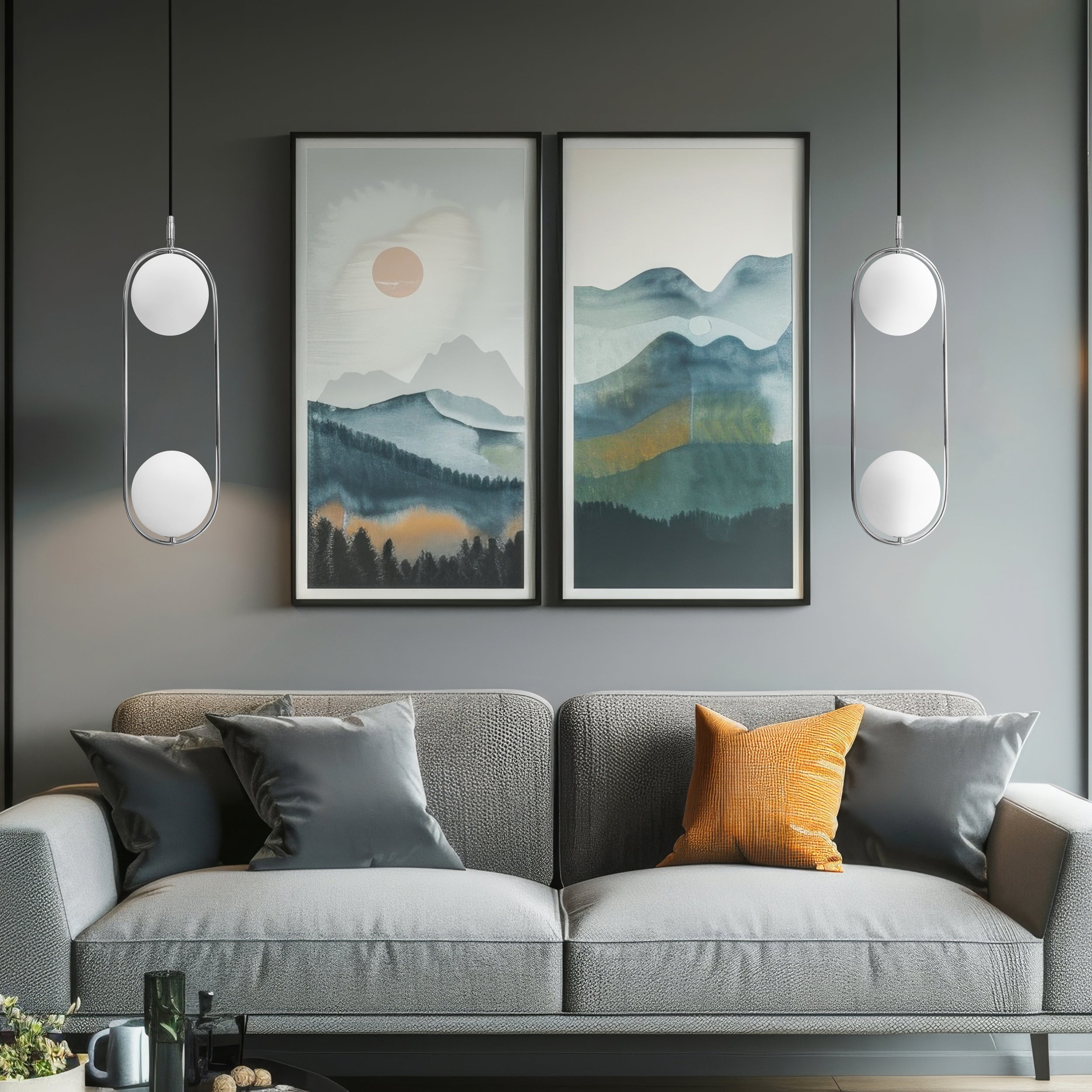 Lampa Wisząca Cordel x2 chrom G9