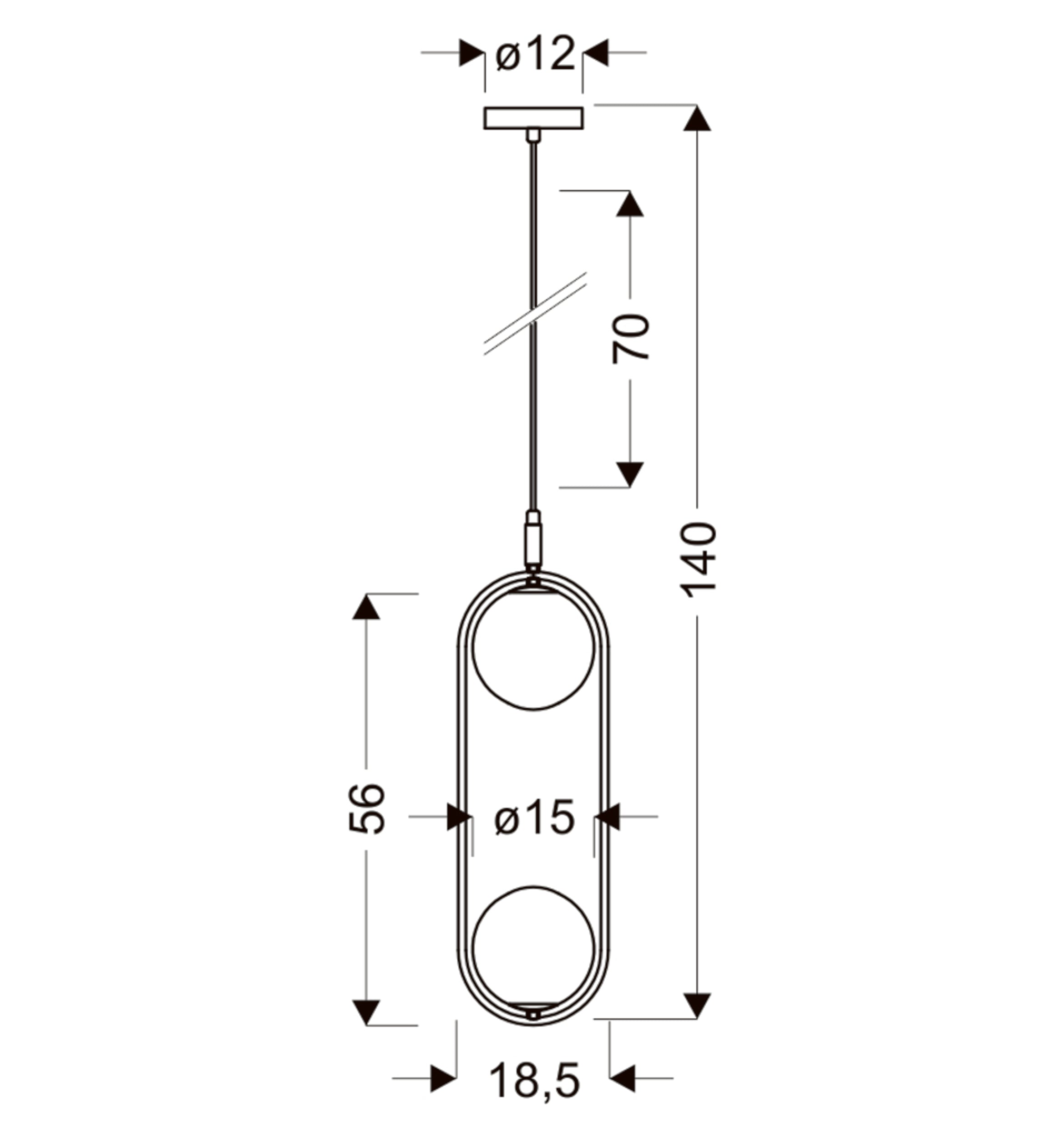 Lampa Wisząca Cordel x2 chrom G9