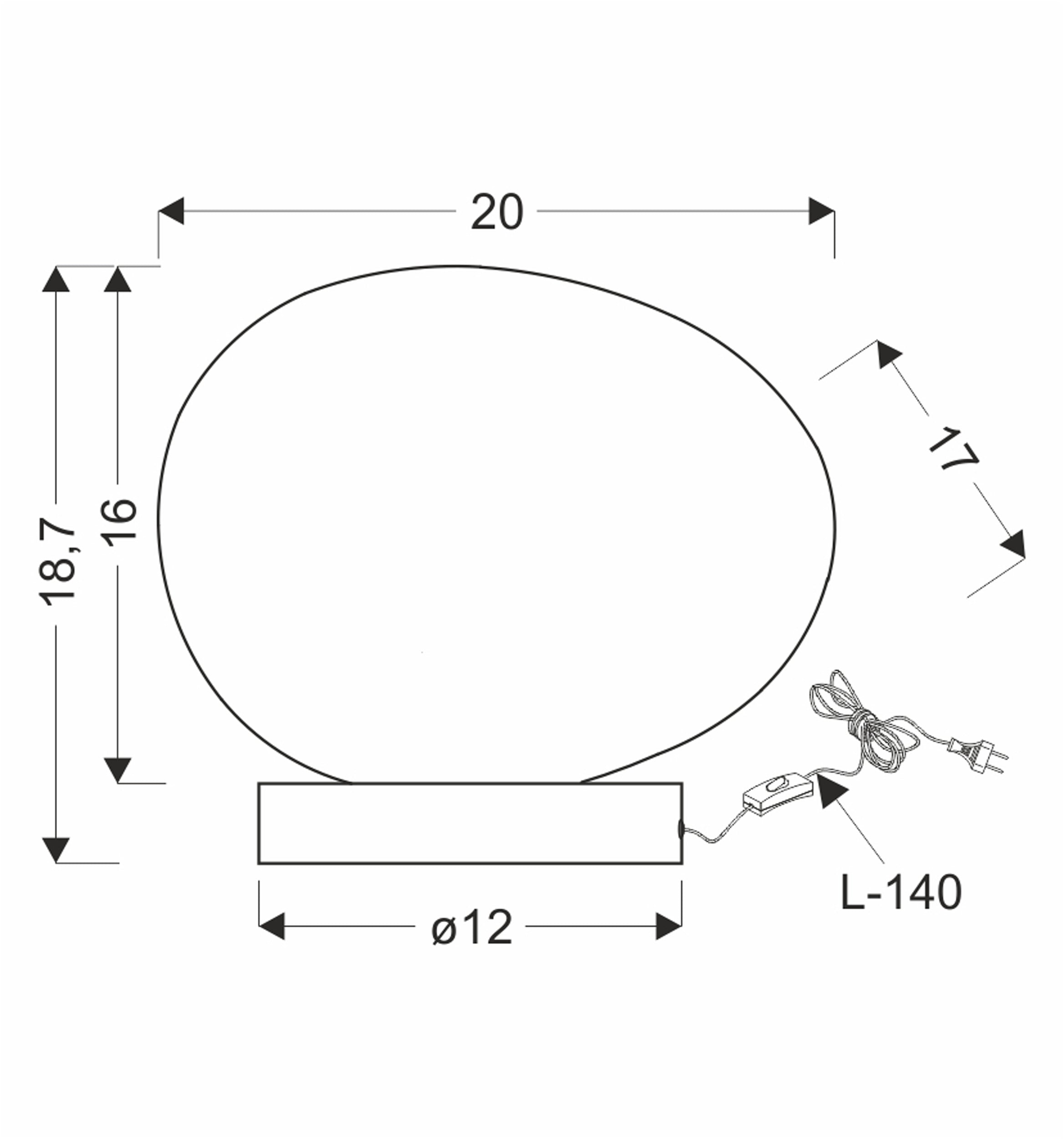 Lampa Stołowa Stones 18 cm biała E27