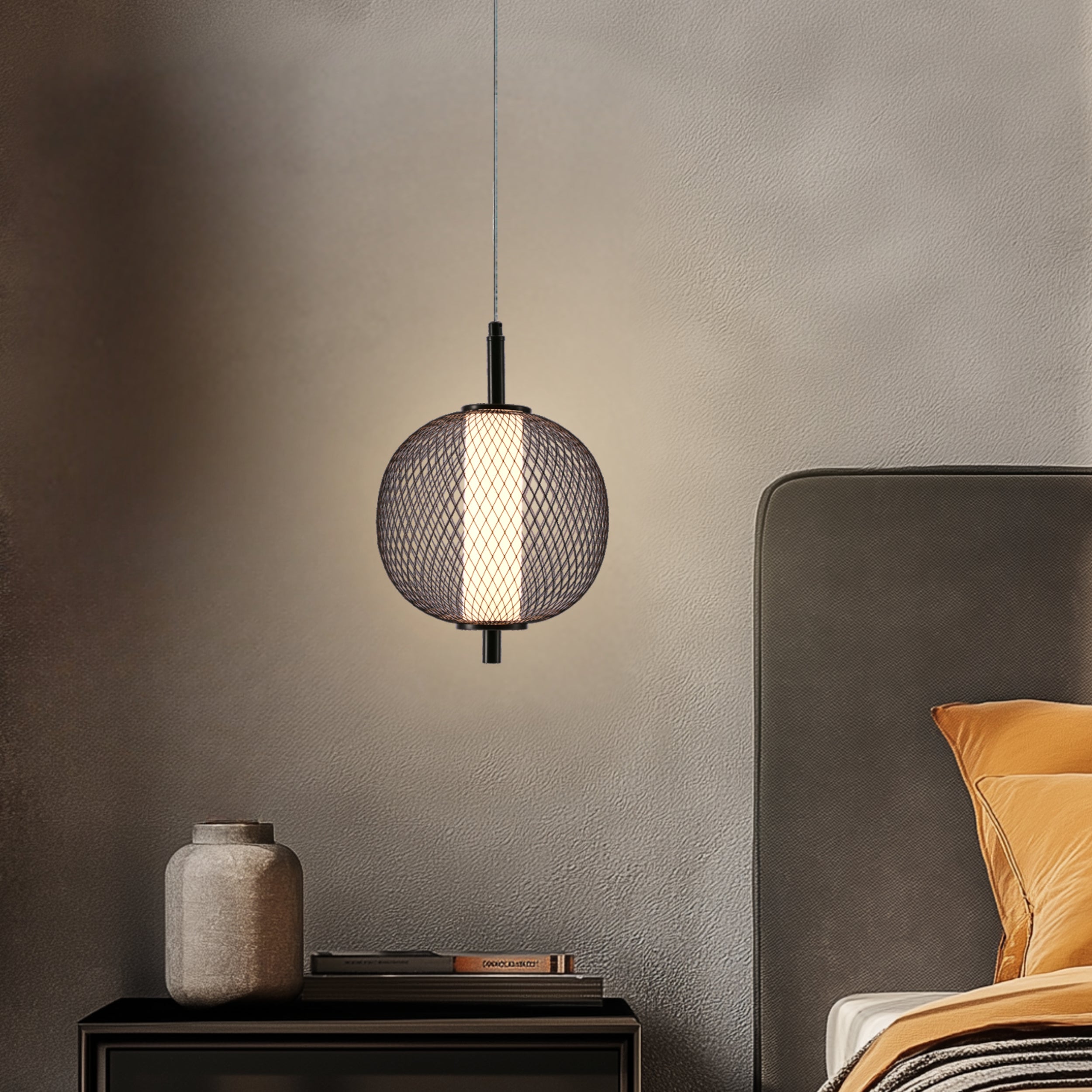 Lampa Wisząca LED Puma 20 cm czarna