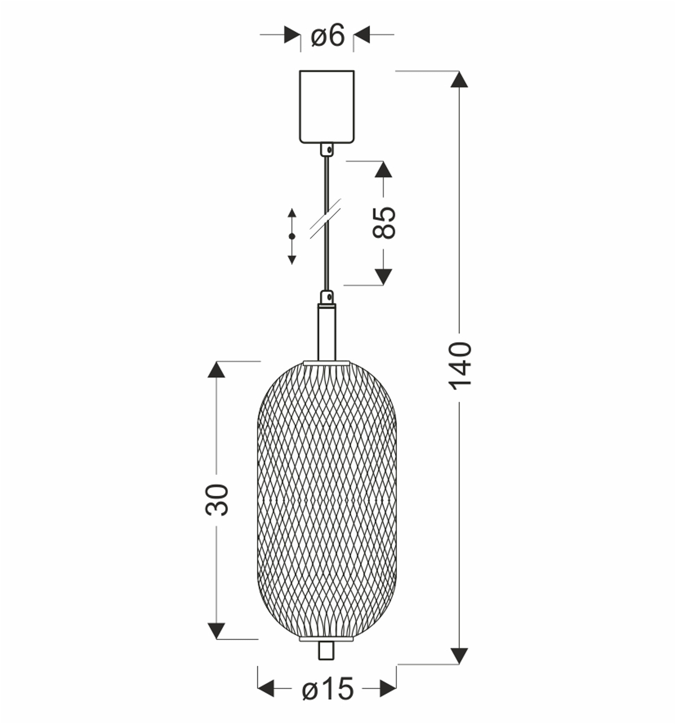 Lampa Wisząca LED Puma 15 cm czarna