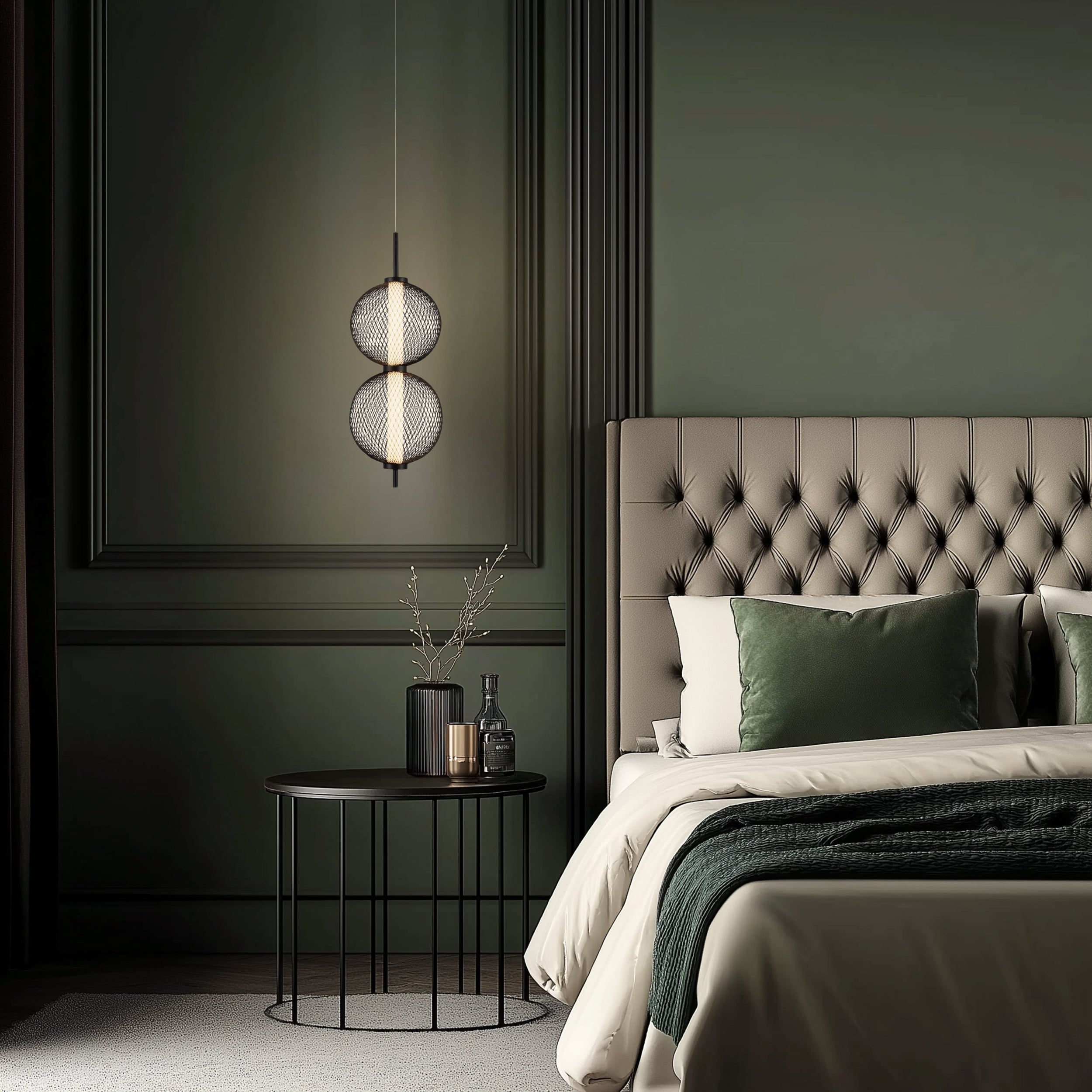 Lampa Wisząca LED Puma x2 14 cm czarna