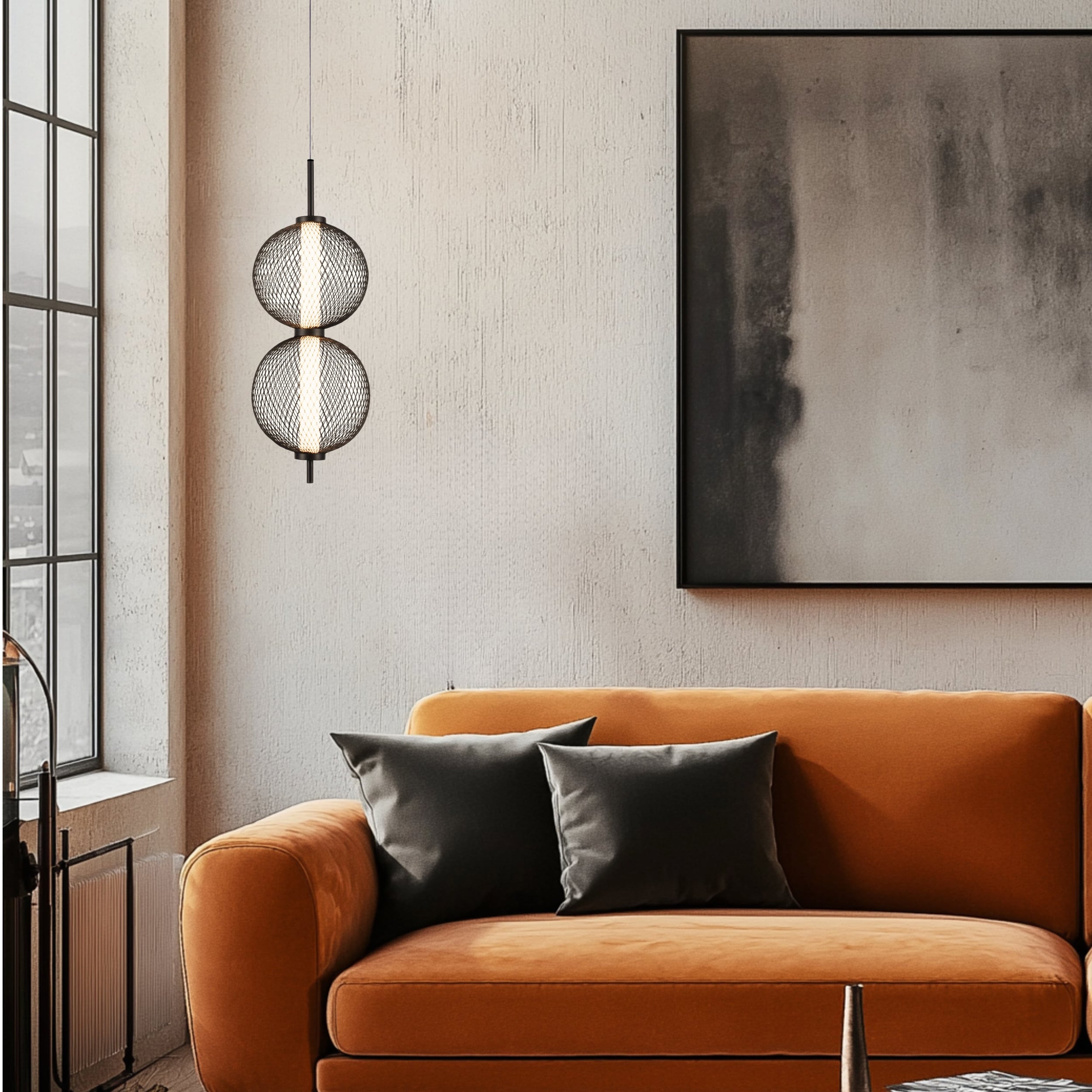 Lampa Wisząca LED Puma x2 14 cm czarna