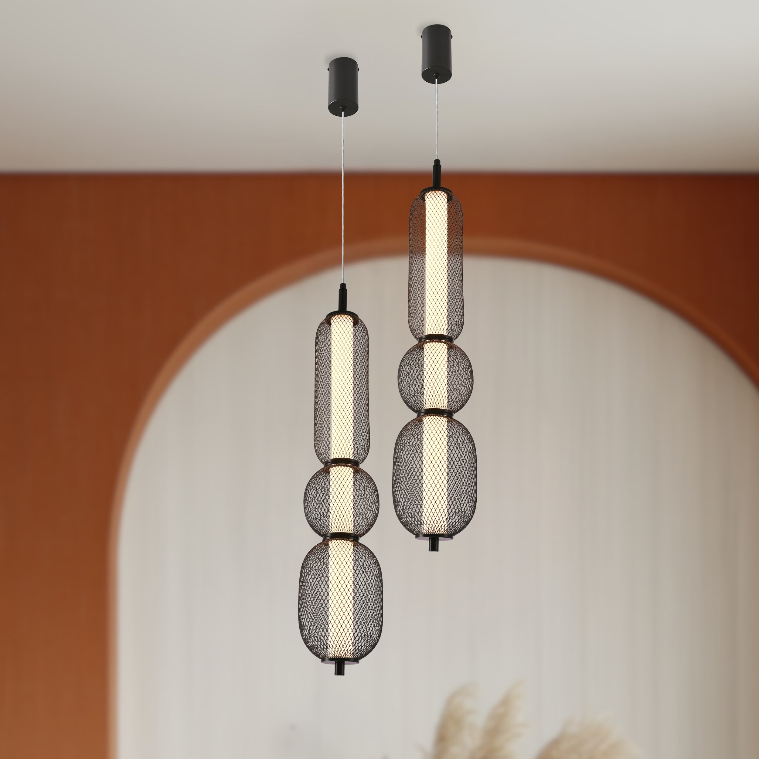 Lampa Wisząca LED Puma x3 14 cm czarna