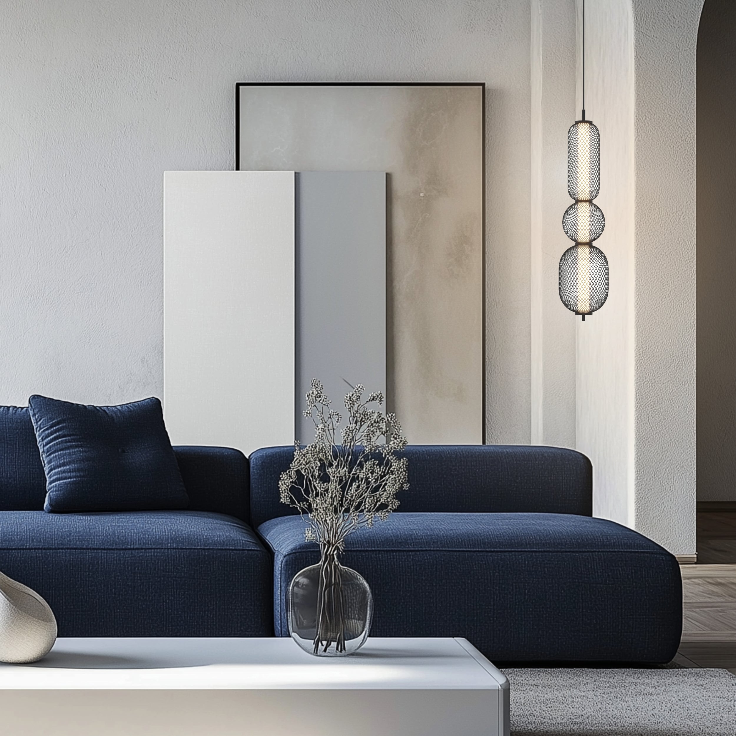 Lampa Wisząca LED Puma x3 14 cm czarna