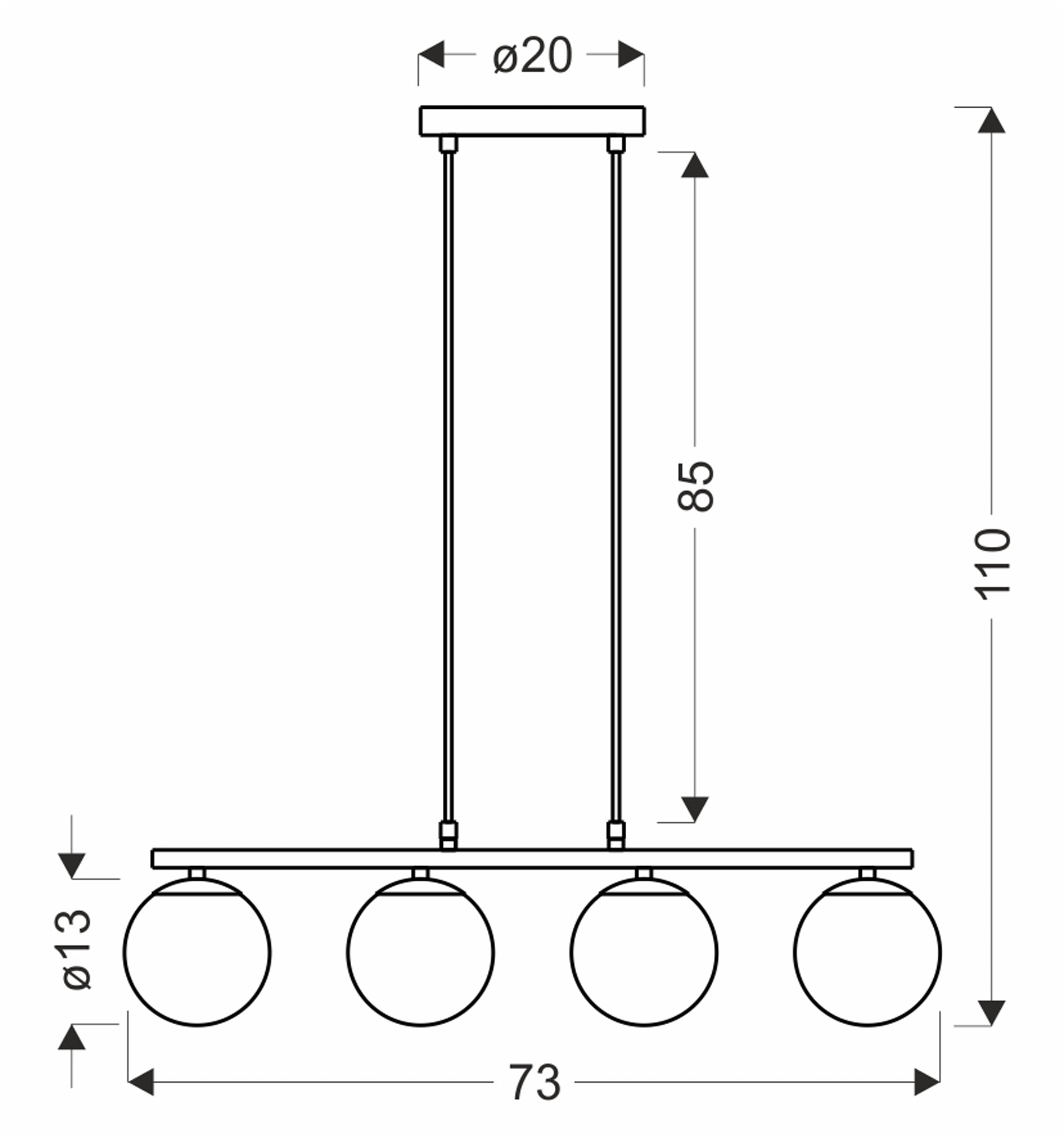 Lampa Wisząca Carrine x4 biało-drewniana G9