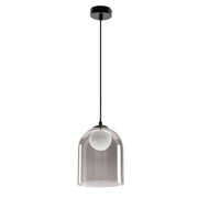 Lampa sufitowa Klea czarna G9 15W z dymiono-białym kloszem
