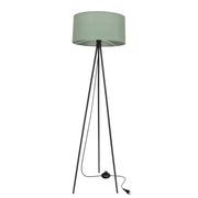 Lampa podłogowa Shanti czarna E27 40W z miętowym abażurem
