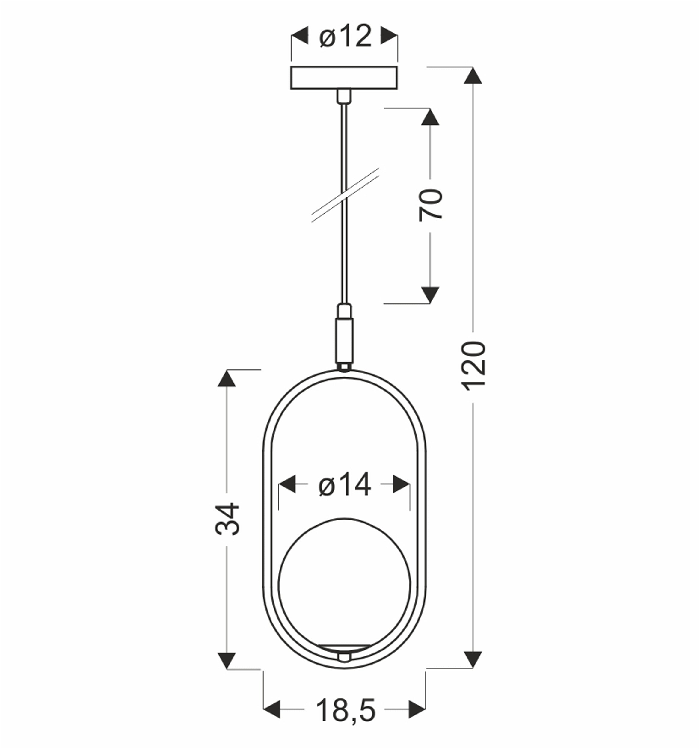 Lampa Wisząca Cordel złota G9