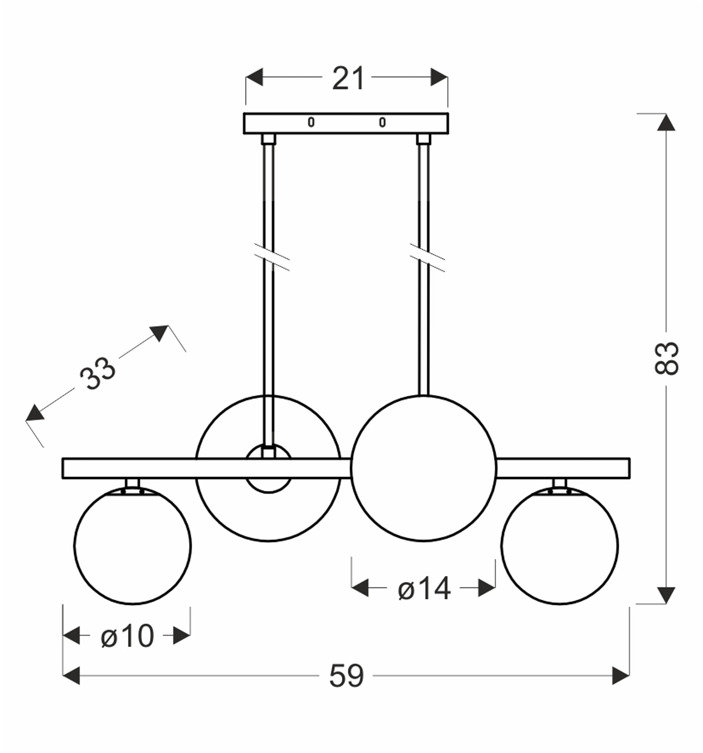Lampa Wisząca Kama x4 czarno-złota G9
