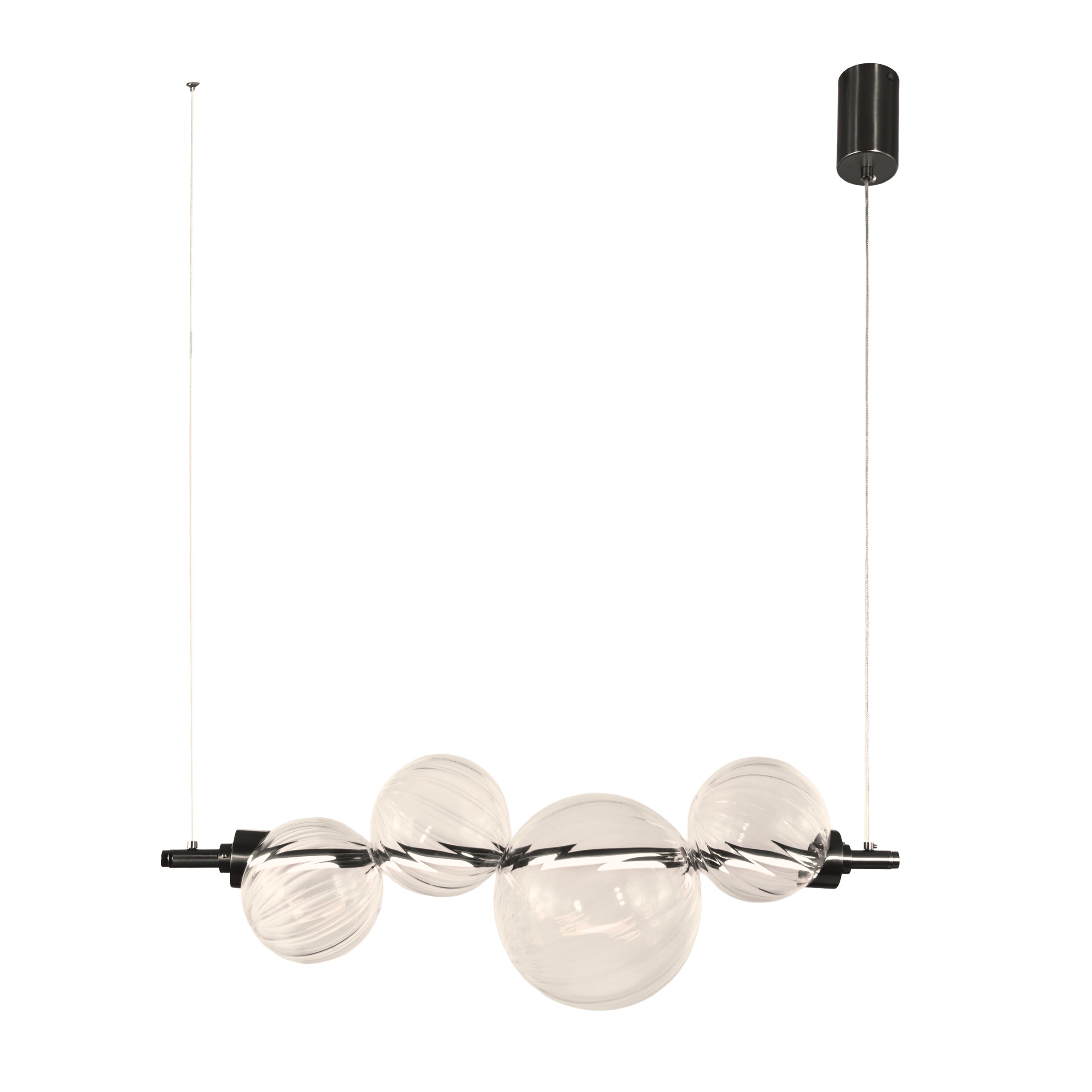 Lampa wisząca LED Playa 4x czarna 3000K 12W z bezbarwnym kloszem
